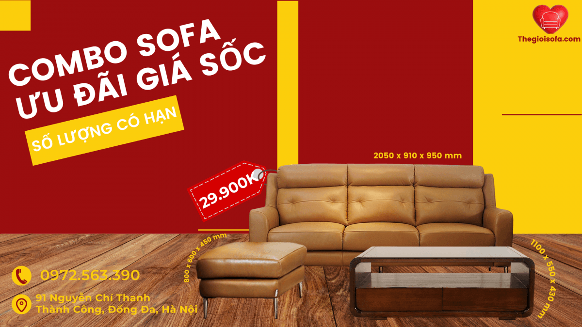 Ưu đãi mua sofa da thật Italy tại TGSF Nguyễn Chí Thanh