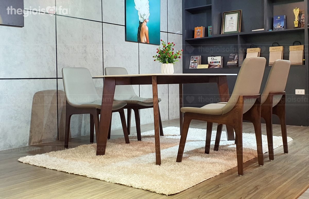 Bàn ăn Helmsley – mặt đá ceramic cao cấp