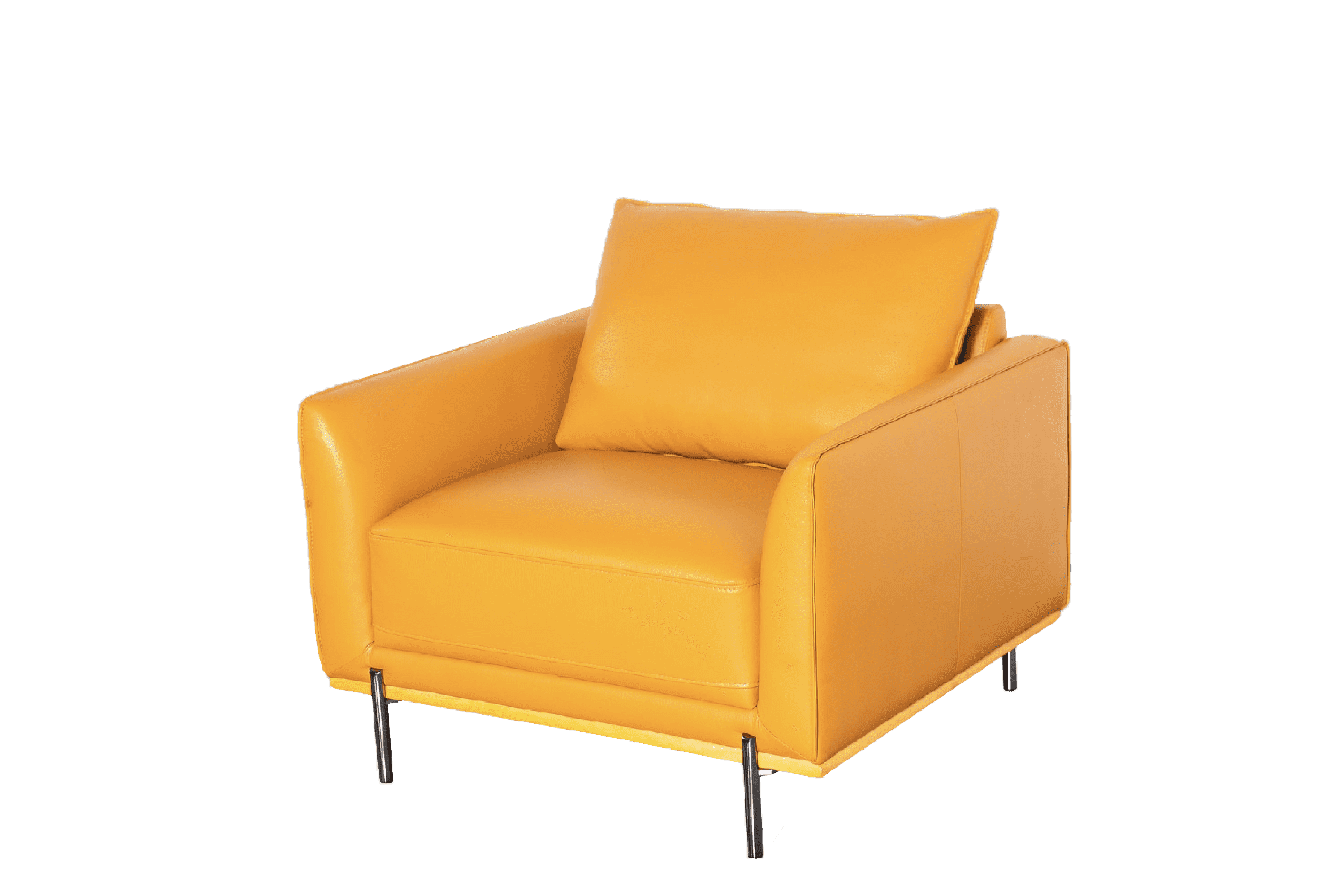 Sofa Đơn Kuka 5607 da bò thật tiếp xúc màu vàng da bò (M5658) 95x88x68/83