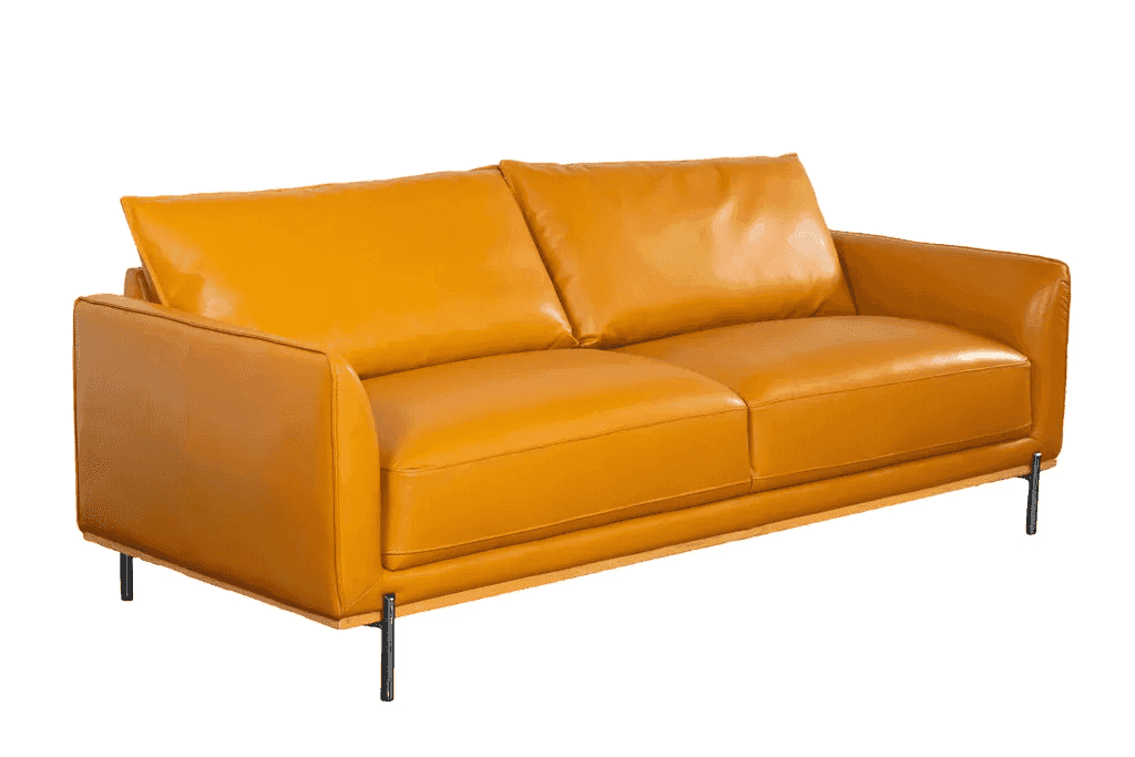 Sofa Văng Kuka 5607 da bò thật tiếp xúc màu vàng da bò (M2732-K/SPLIT) 210x88x83