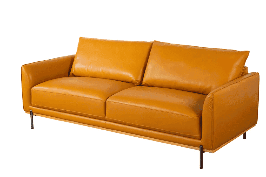 Sofa Văng Kuka 5607 da bò thật tiếp xúc màu vàng da bò (M2732-K/SPLIT) 210x88x83