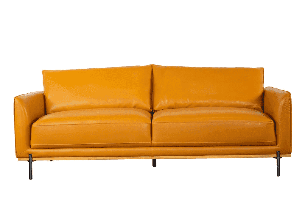 Sofa Văng Kuka 5607 da bò thật tiếp xúc màu vàng da bò (M2732-K/SPLIT) 210x88x83