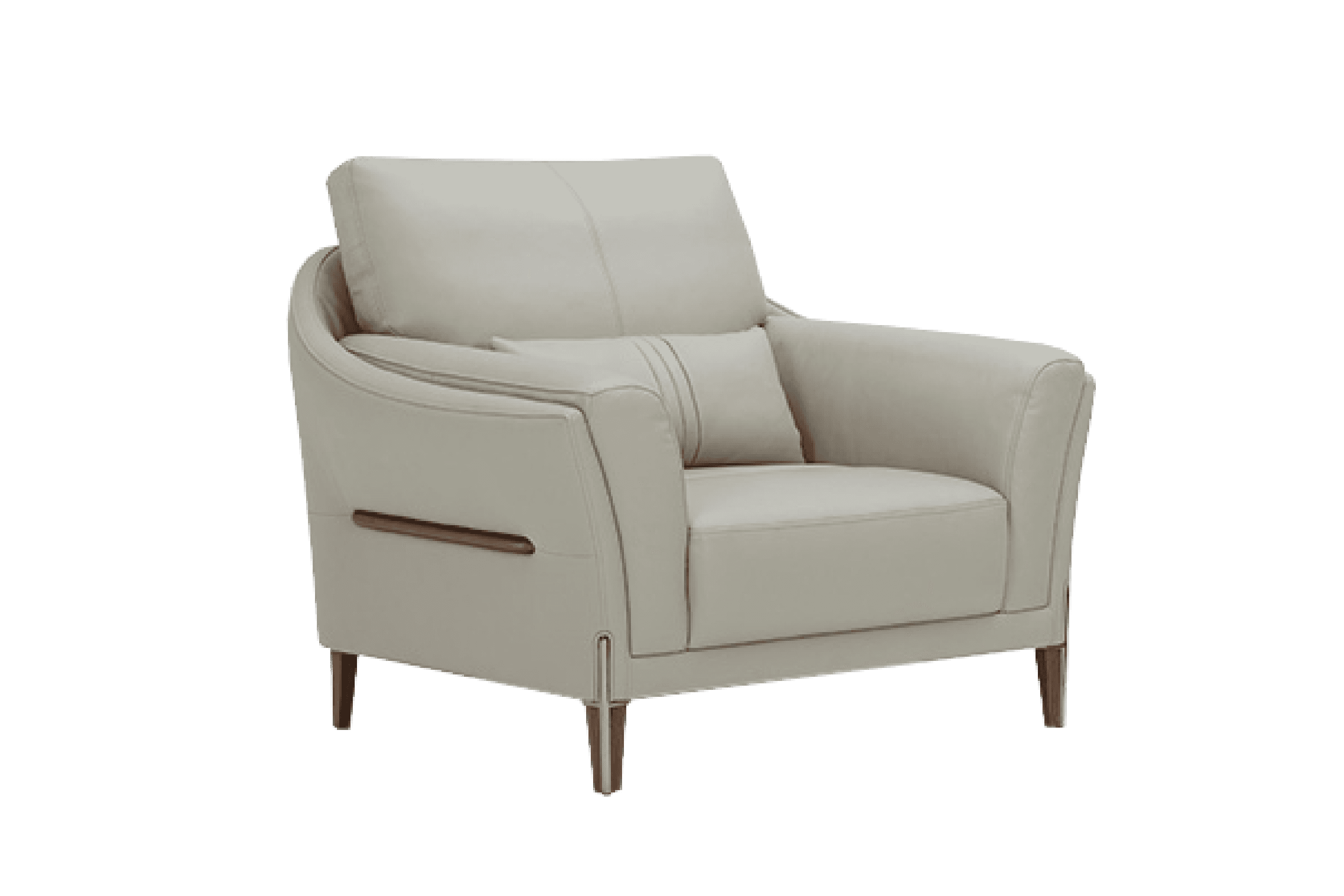 Sofa Đơn Kuka 8159 da bò thật tiếp xúc màu ghi nhạt (O7805) 108x99x93/78