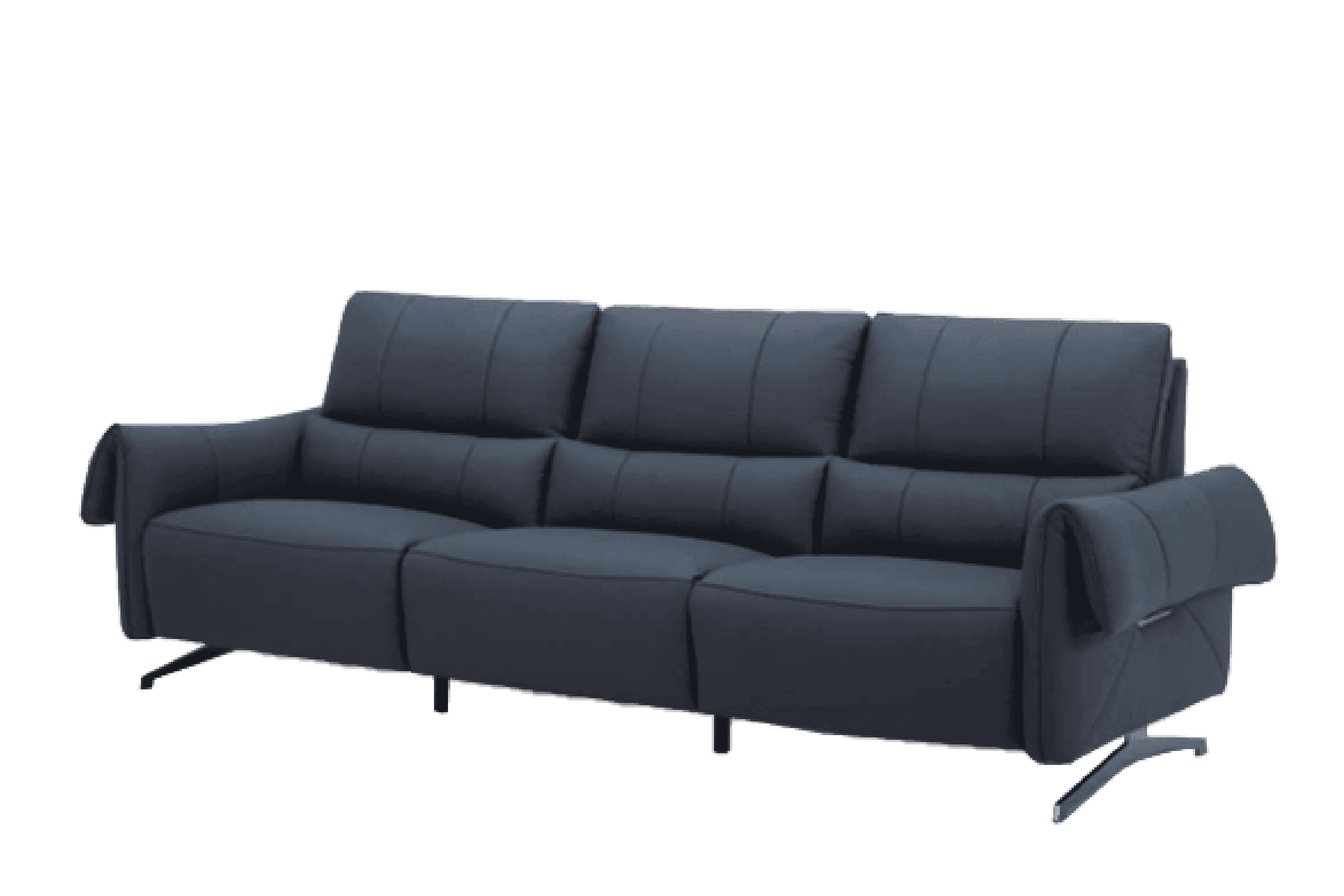 Sofa Văng điện (Trái) Kuka KG.160 da bò thật 100% màu xanh dương đậm (U648040) 276x99/157x96