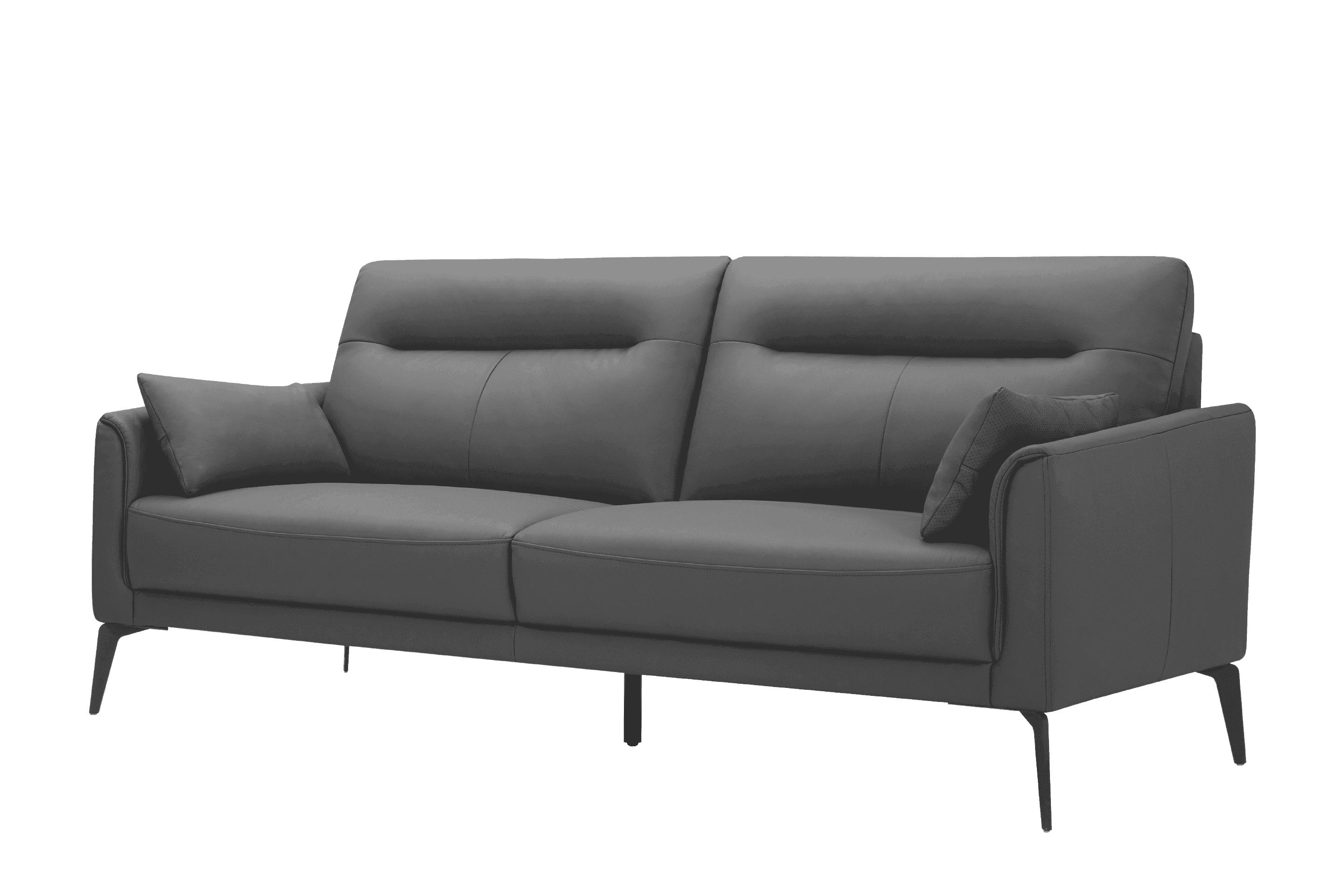 Sofa Văng Kuka KF.098 da bò thật tiếp xúc màu ghi đậm (M5663/PVC) 192x88x87