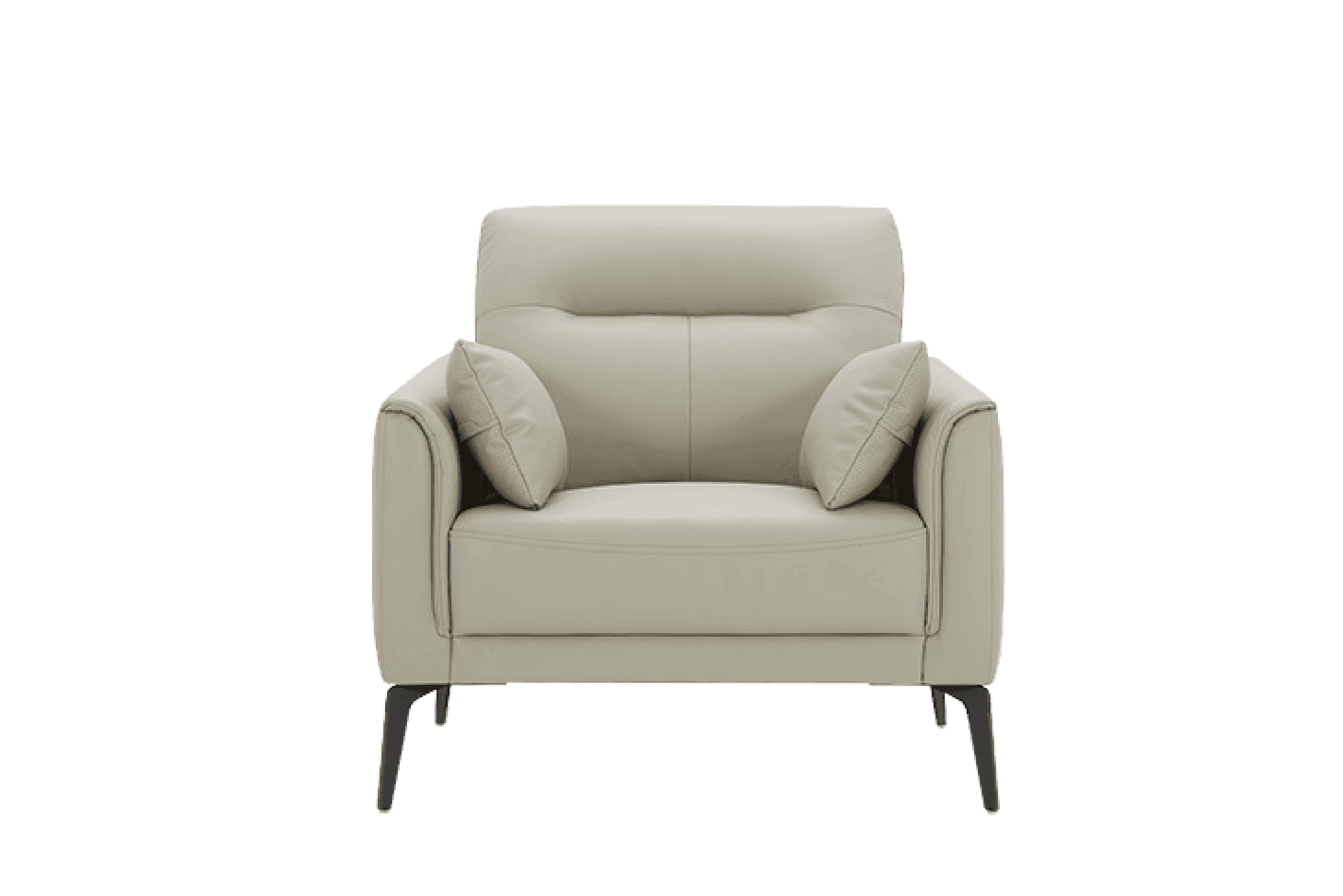 Sofa Đơn Kuka KF.098 da bò thật tiếp xúc màu ghi nhạt (M5653/PVC) 86x88x87