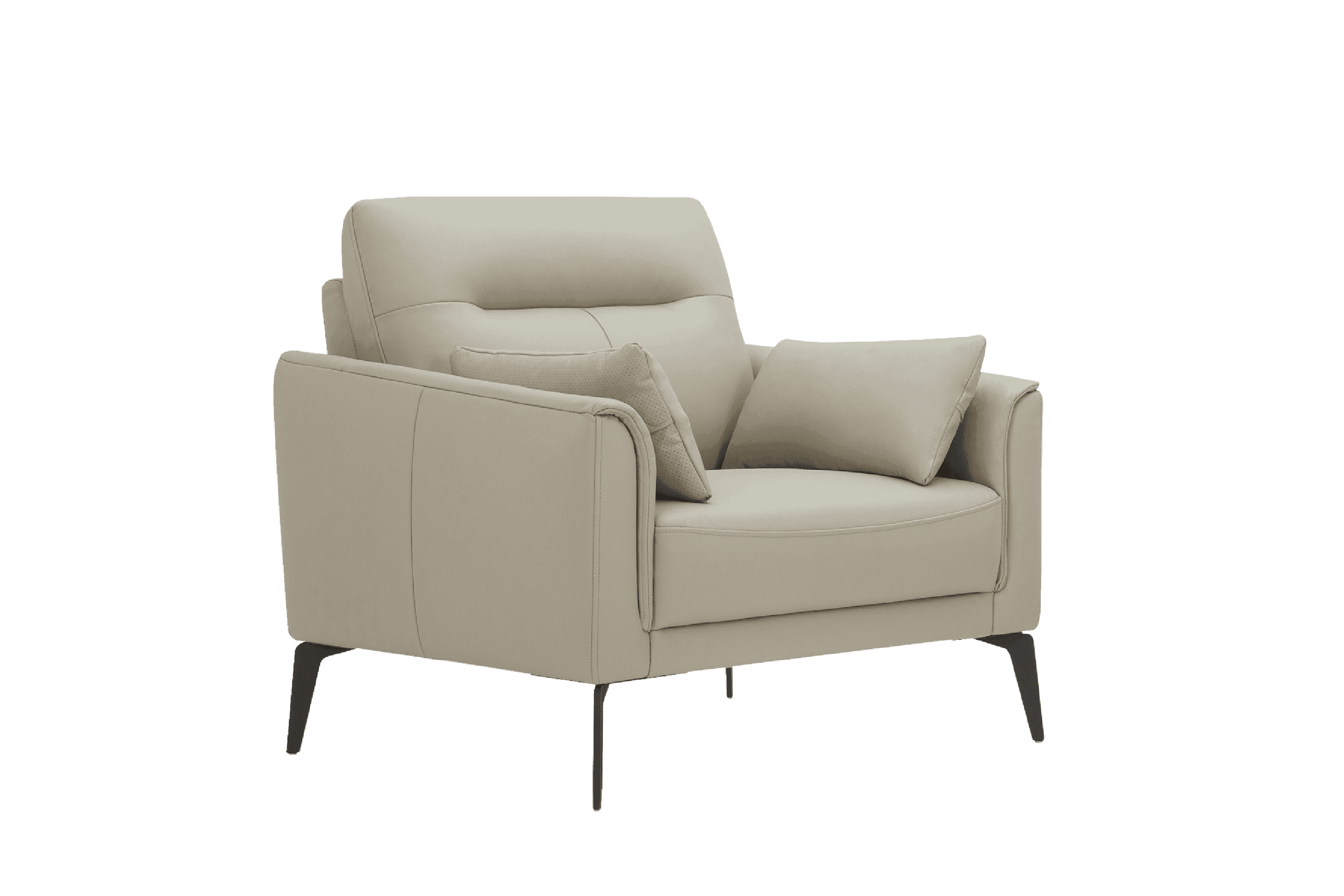 Sofa Đơn Kuka KF.098 da bò thật tiếp xúc màu ghi nhạt (M5653/PVC) 86x88x87