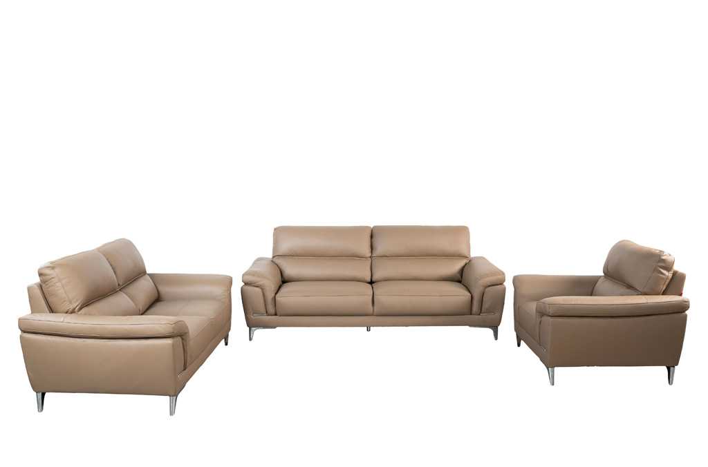 Sofa văng/băng Kuka 1893B Da bò thật tiếp xúc Màu be 215x95x85