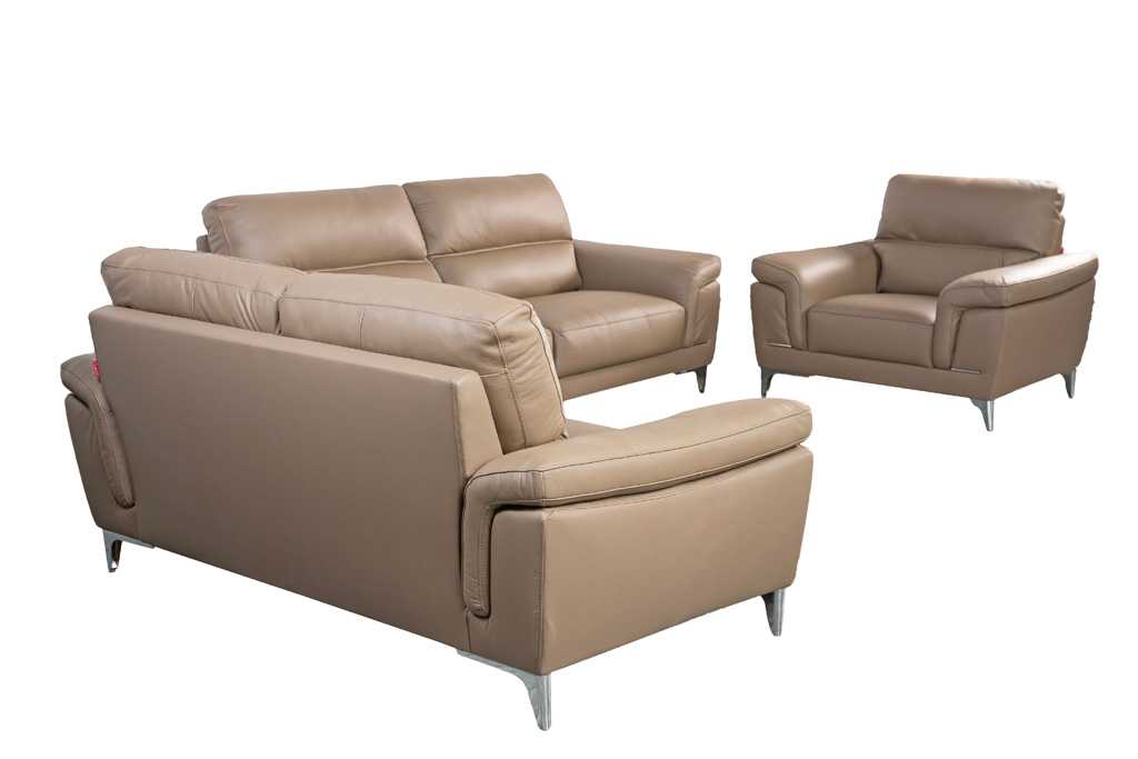 Sofa văng/băng Kuka 1893B Da bò thật tiếp xúc Màu be 215x95x85