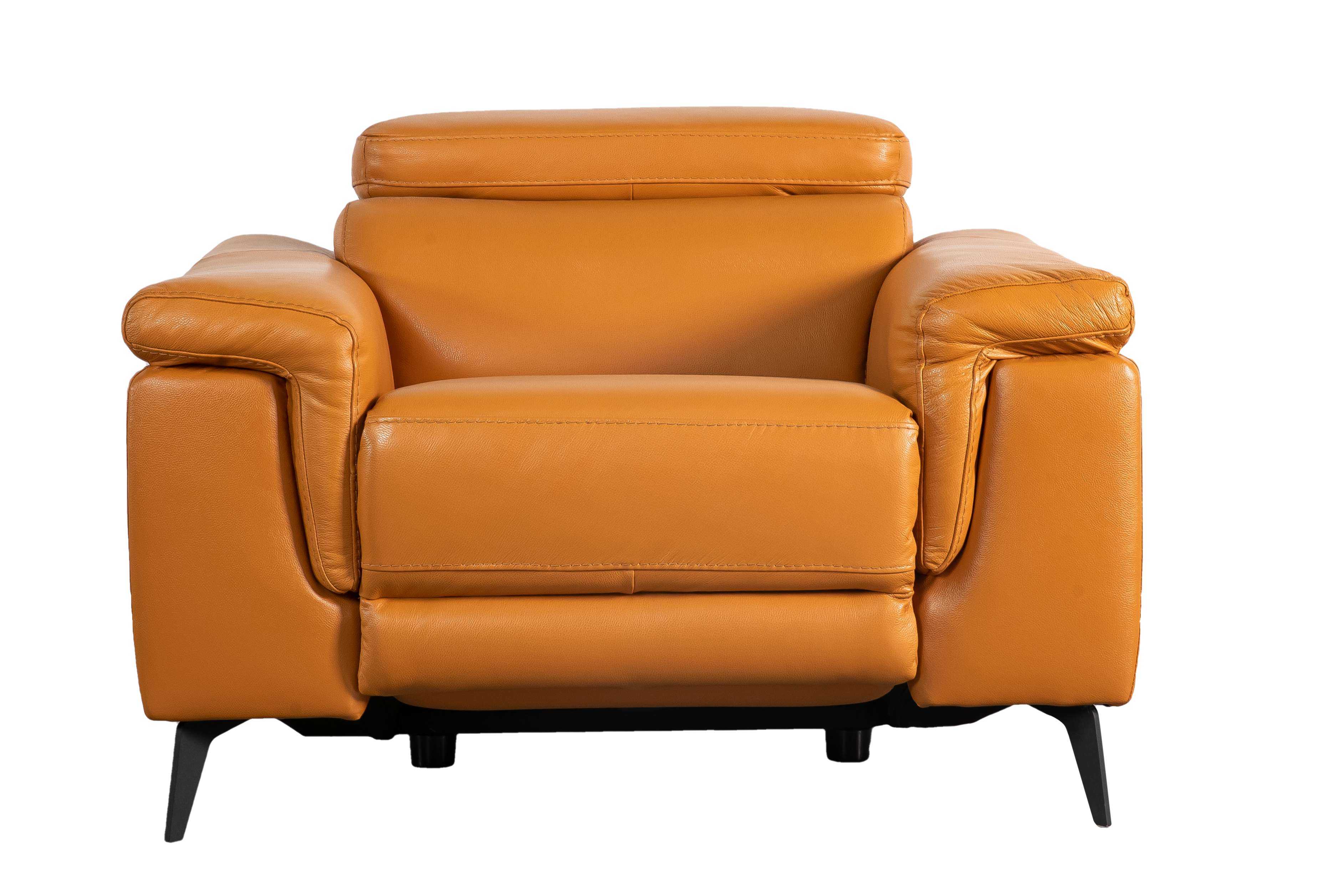 Sofa đơn điện Kuka 5319 Da thật tiếp xúc Màu nâu nhạt 112x103/162x79/99