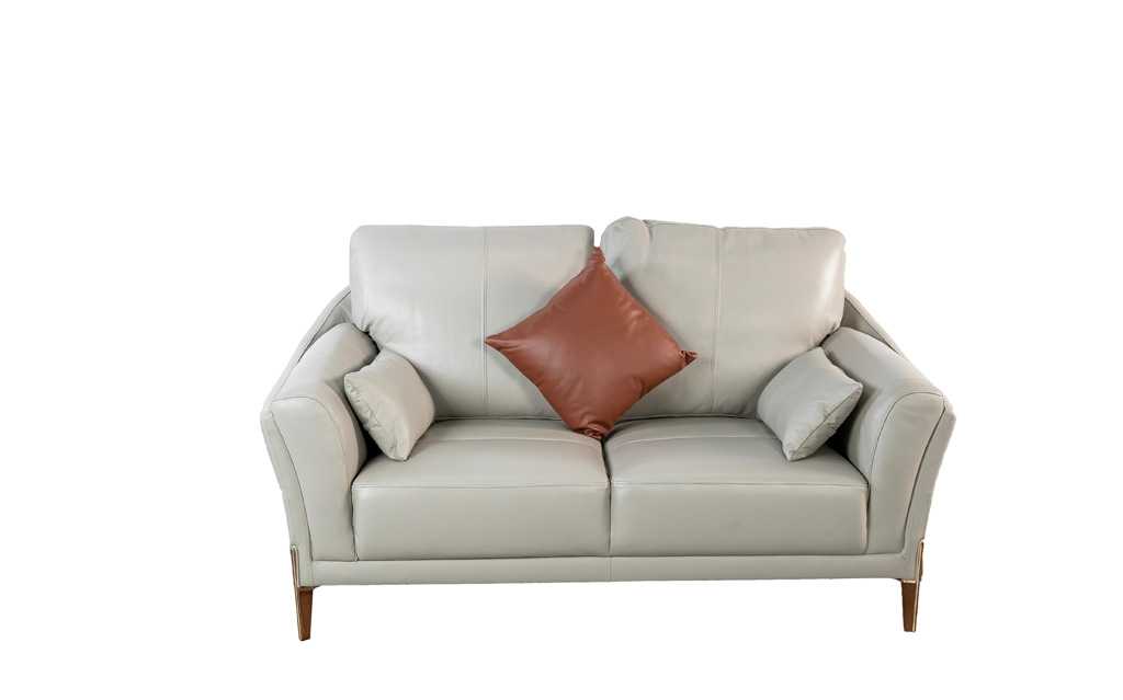 Sofa văng/băng Kuka 8159 3 chỗ Da bò thật tiếp xúc màu ghi nhạt 218*99*62