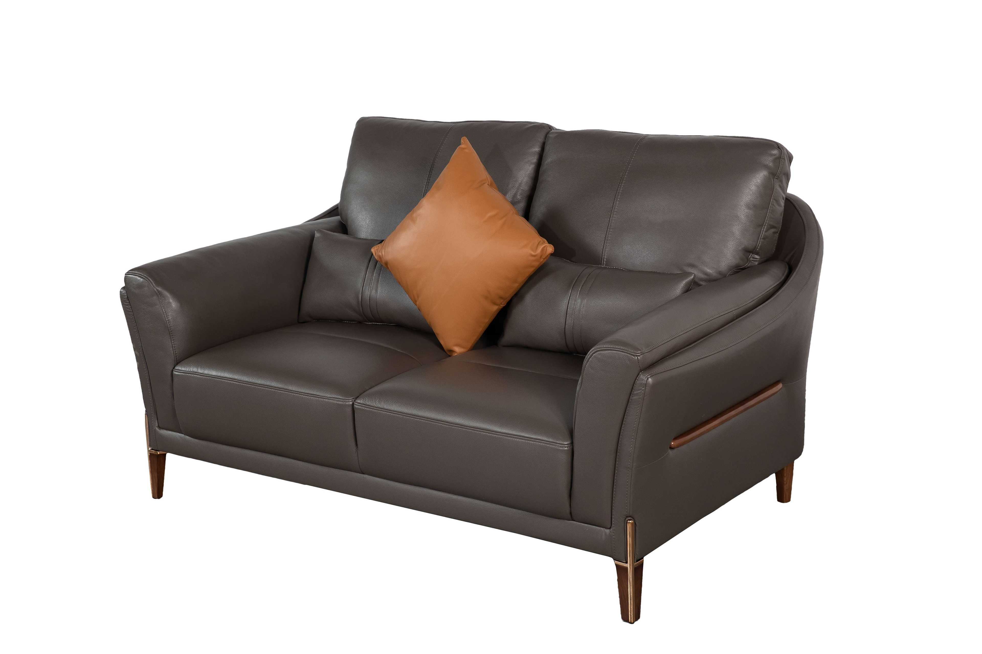 Sofa văng/băng Kuka 8159 3 chỗ Da bò thật tiếp xúc màu ghi nhạt 218*99*62