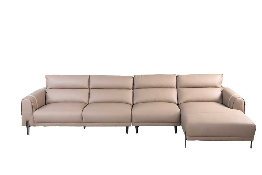 Sofa góc trái Kuka 8179 Da bò thật tiếp xúc, màu nâu 3560*163*790