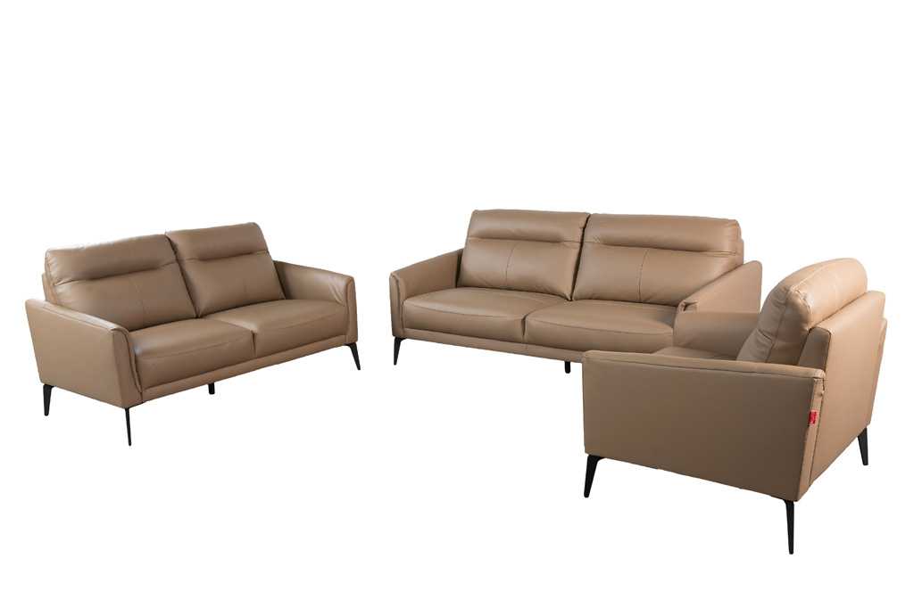 Sofa văng/băng Kuka KF.098 Da bò thật tiếp xúc Màu nâu nhạt 192*88*87