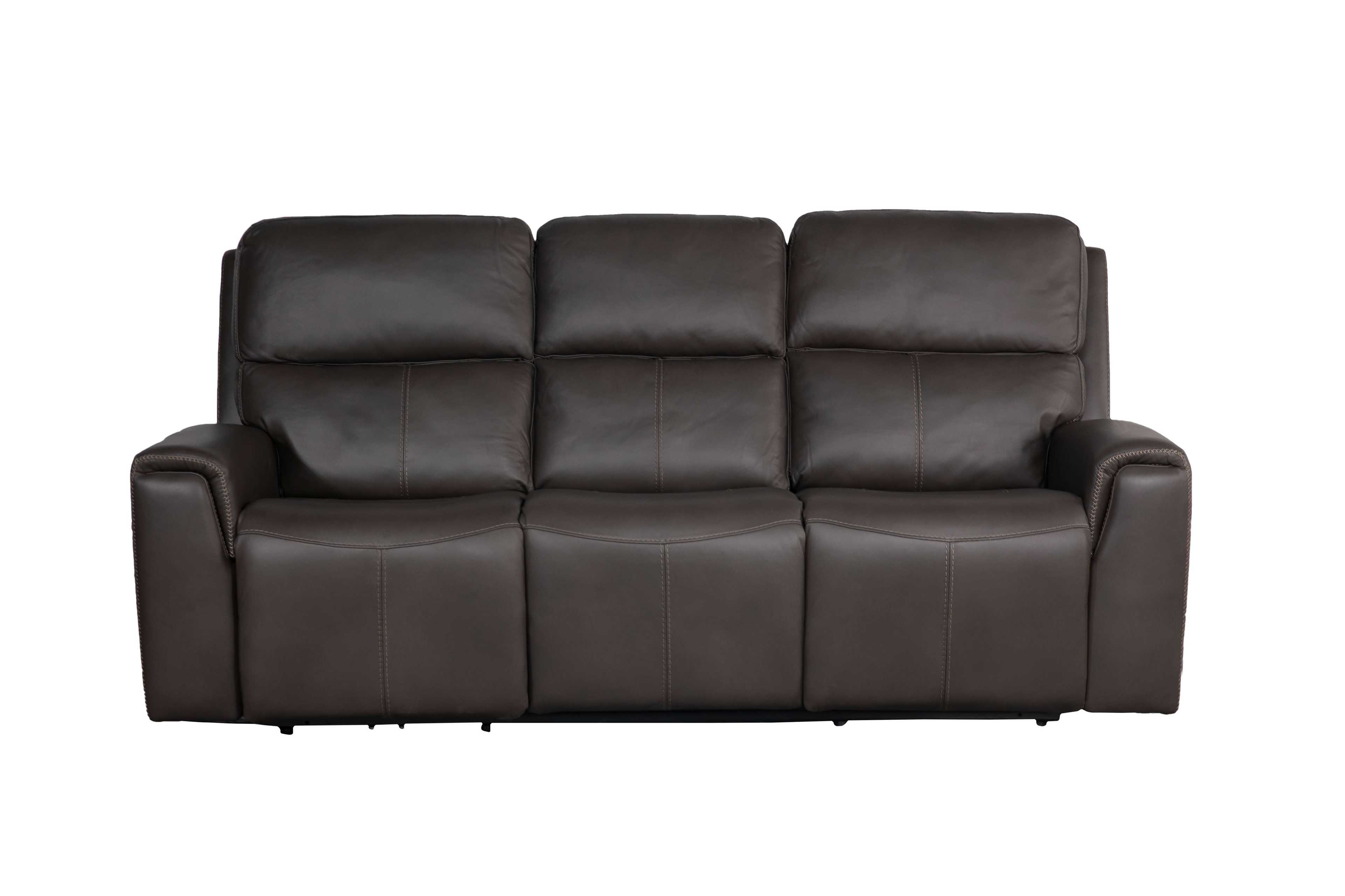 Sofa văng/băng điện 3 chỗ Kuka KME.822 Da bò thật tiếp xúc Màu ghi đậm 220 x 99/168 x 104