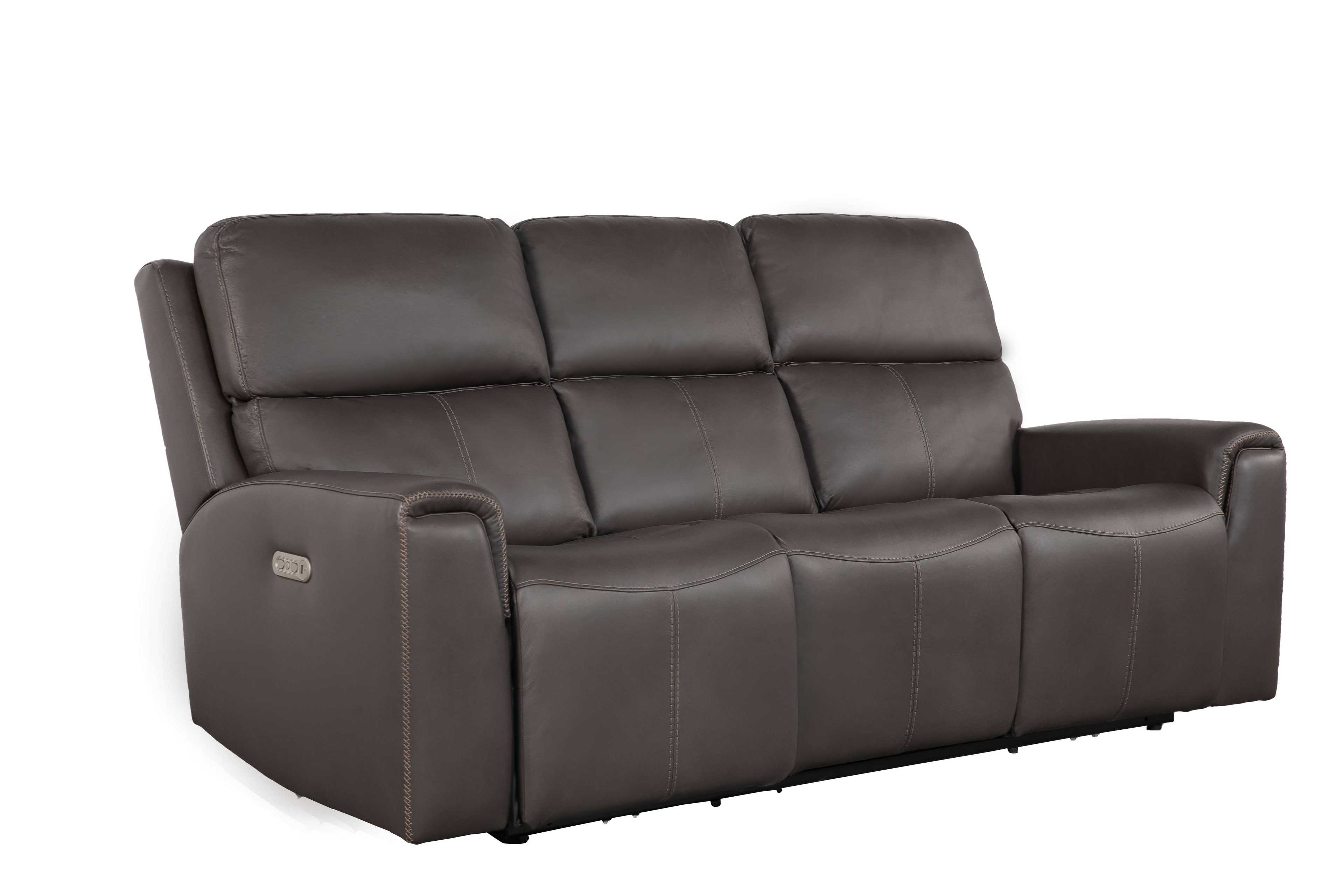 Sofa văng/băng điện 3 chỗ Kuka KME.822 Da bò thật tiếp xúc Màu ghi đậm 220 x 99/168 x 104
