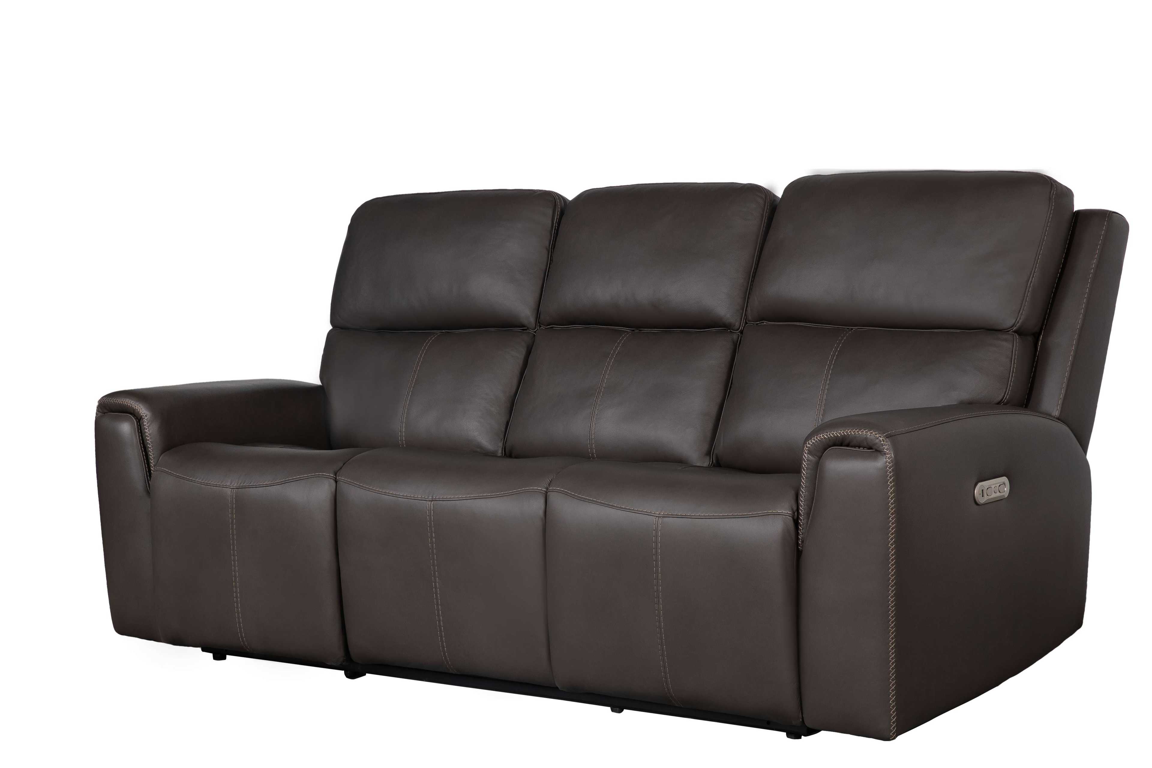 Sofa văng/băng điện 3 chỗ Kuka KME.822 Da bò thật tiếp xúc Màu ghi đậm 220 x 99/168 x 104