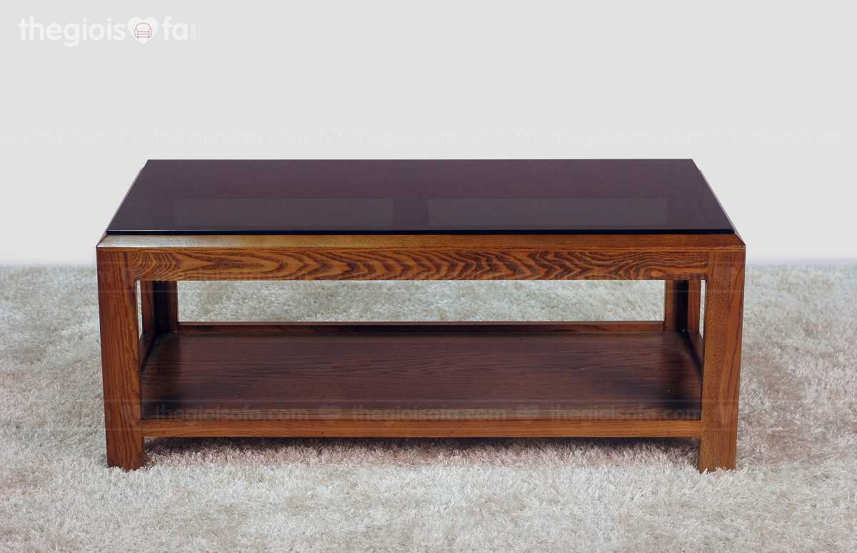 Bàn trà gỗ mặt kính Duplex