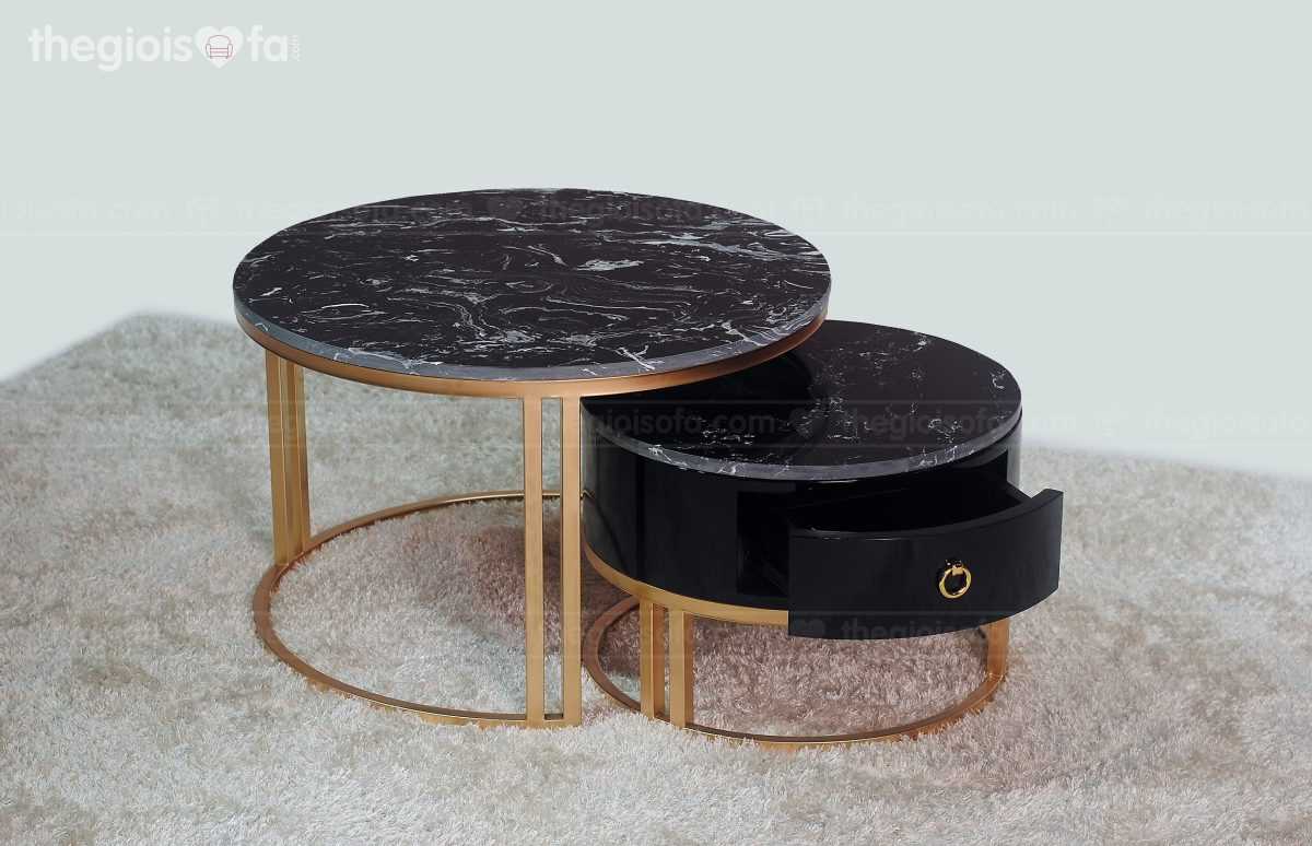 Bàn trà mặt đá Halo Black