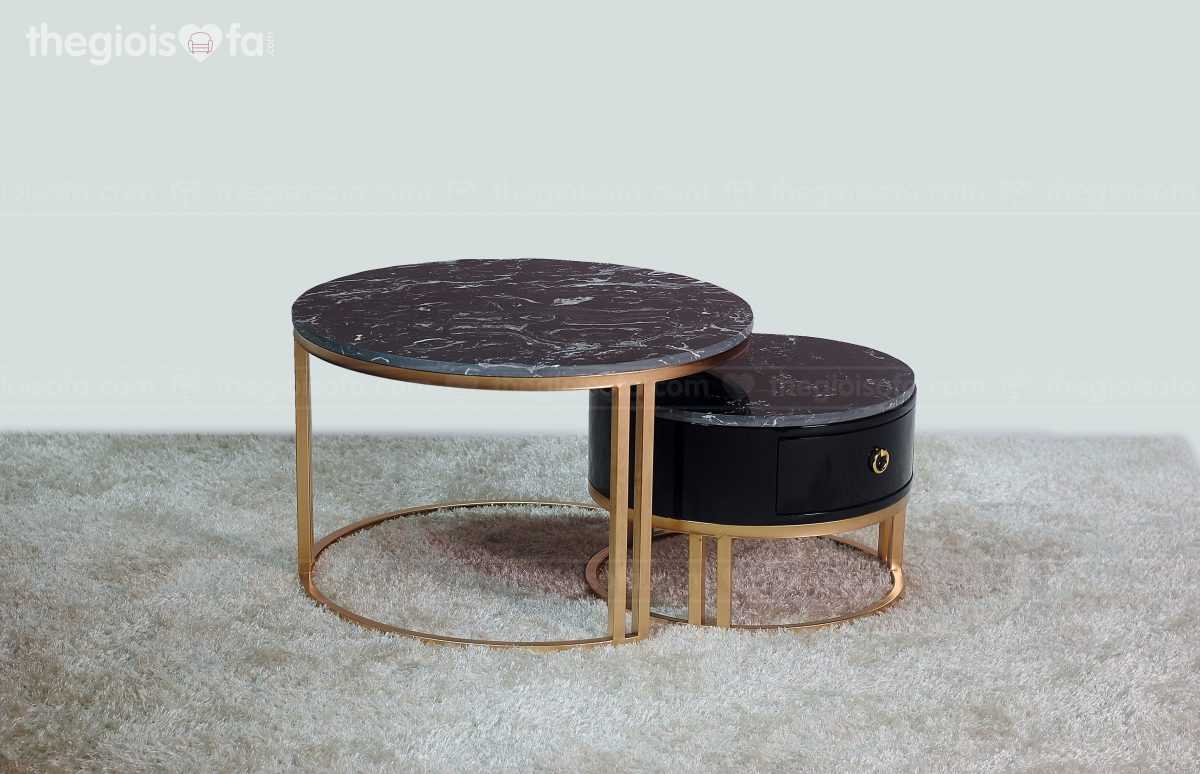 Bàn trà mặt đá Halo Black