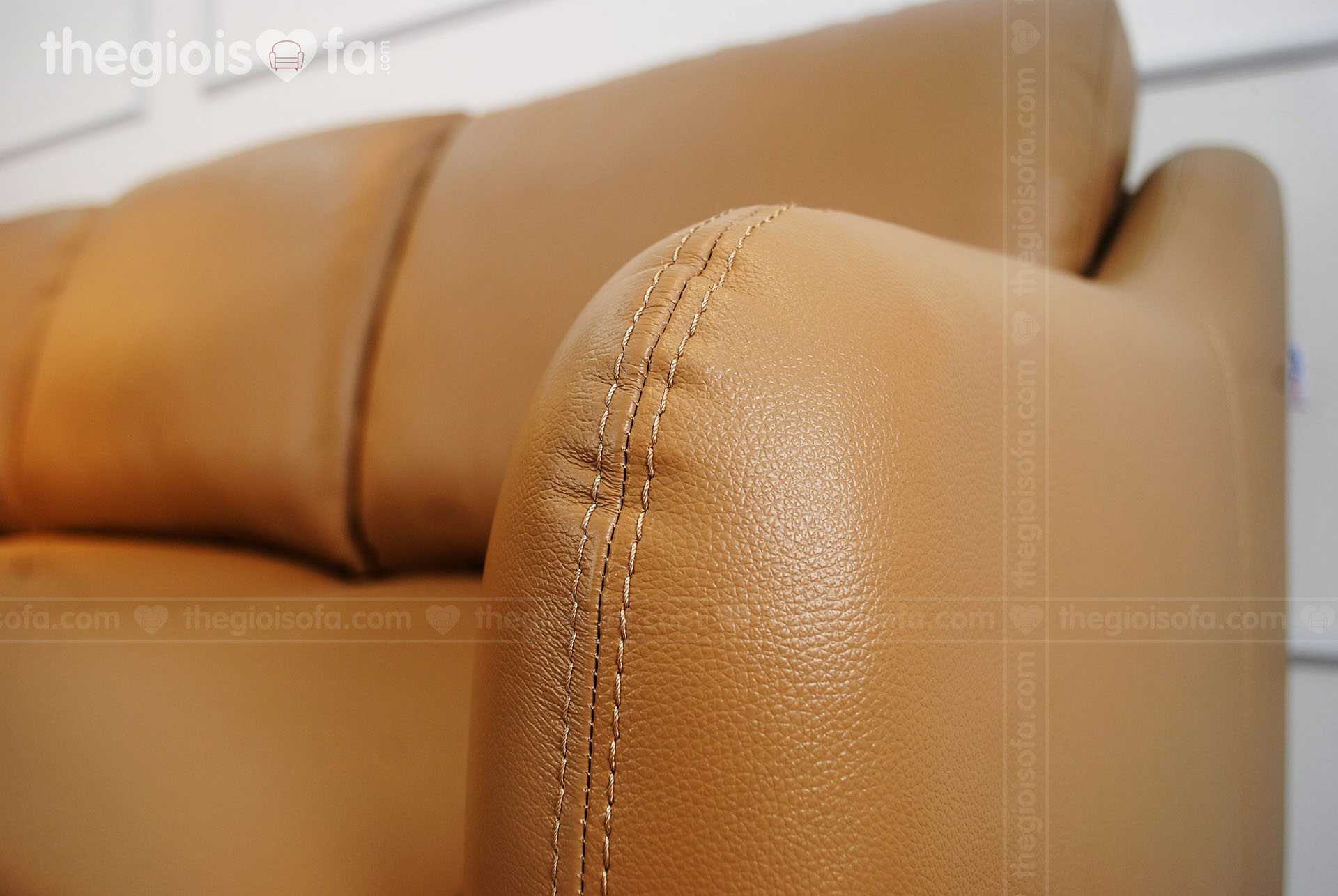 Ghế sofa văng da Thật Tiếp Xúc Romero (màu vàng)