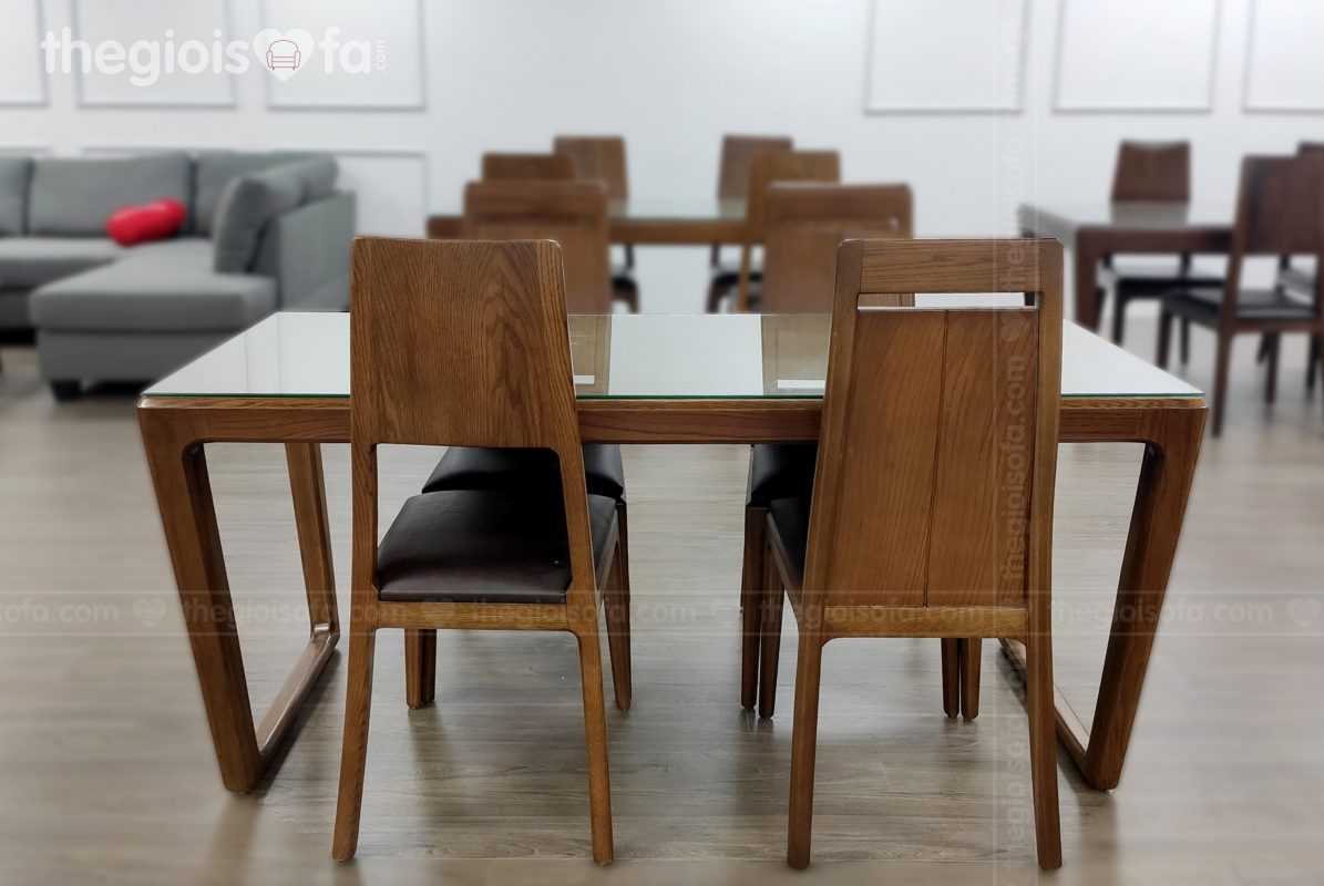 Bộ bàn ăn gỗ óc chó 8 ghế Henderson