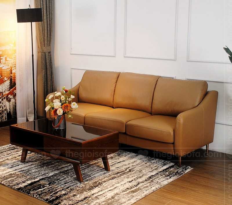 Ghế sofa văng da Thật Tiếp Xúc Romero (màu vàng)