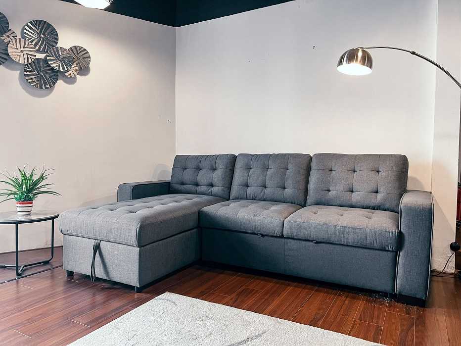 Sofa đa năng Sofaland Belissa nỉ màu ghi đậm