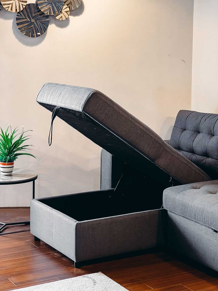 Sofa đa năng Sofaland Belissa nỉ màu ghi đậm