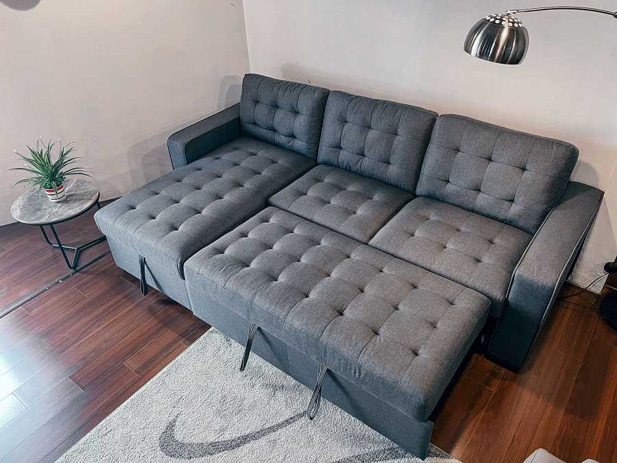 Sofa đa năng Sofaland Belissa nỉ màu ghi đậm