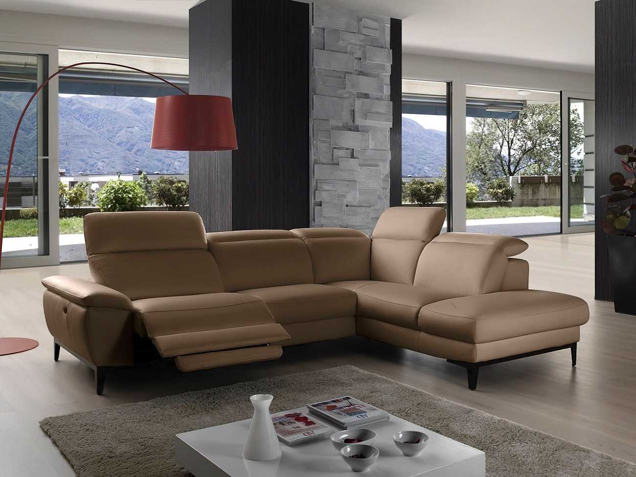 Ghế Sofa góc da bò Italia – DIXIE