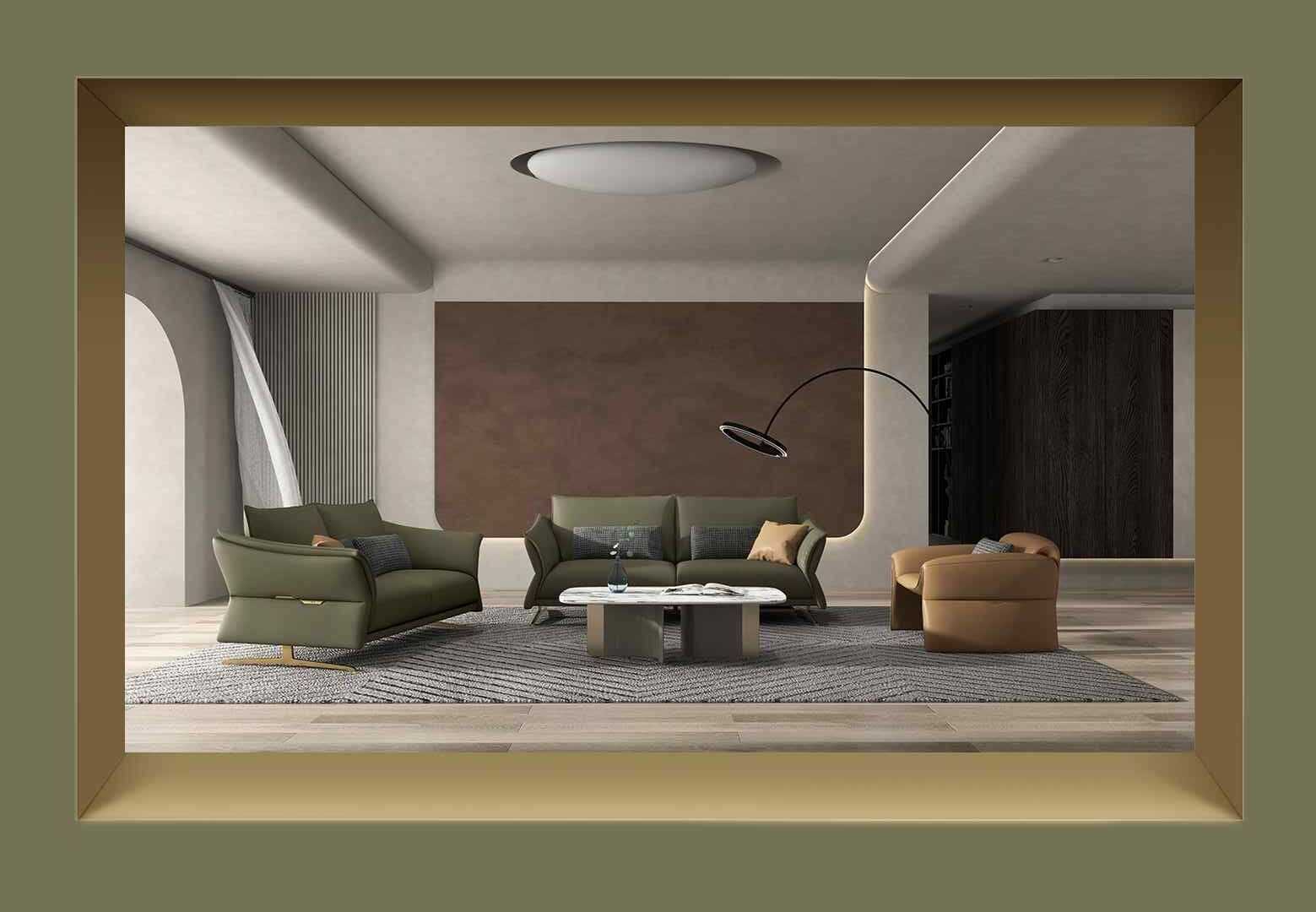 Sofa văng Kuka 9615 Da bò thật tiếp xúc
