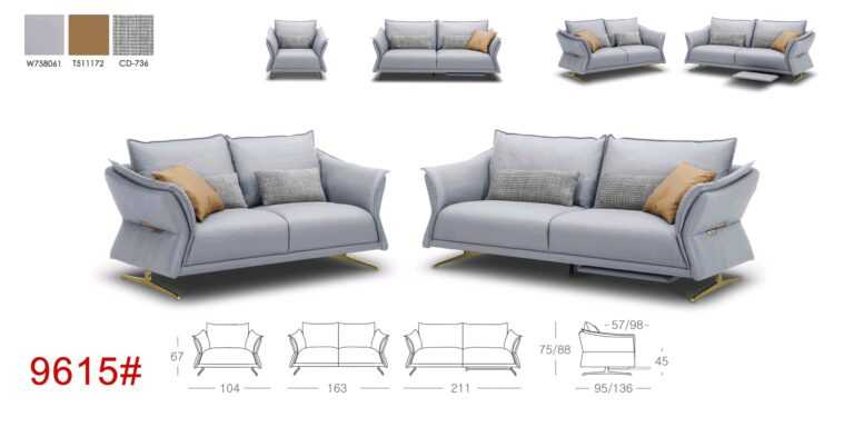 Sofa Kuka 9615 Da bò thật tiếp xúc