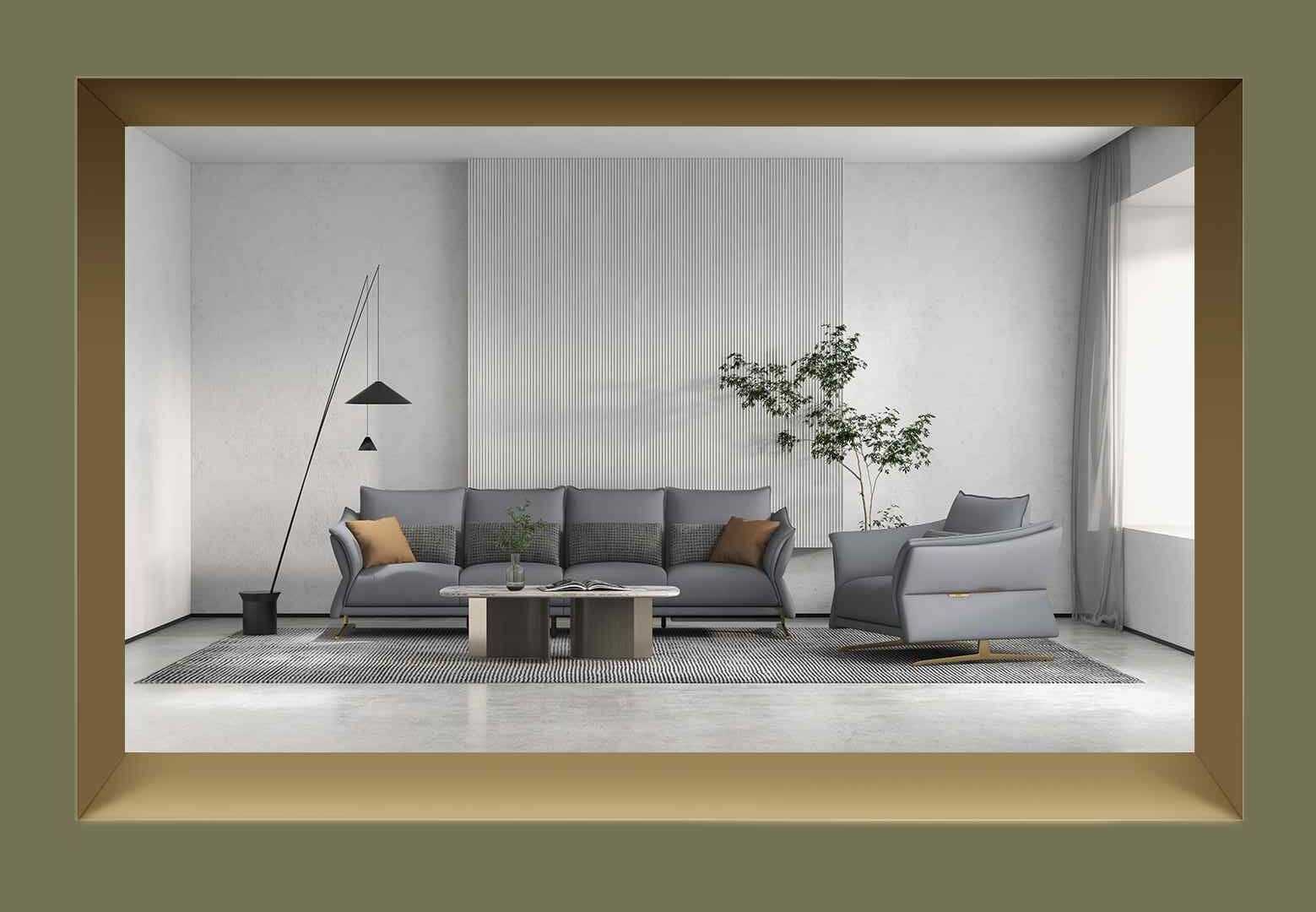 Sofa Kuka 9615 Da bò thật tiếp xúc