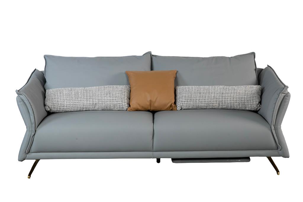 Sofa văng/băng điện (Phải) Kuka 9615 Da bò thật tiếp xúc Màu xanh nhạt,Size:2250*970*880mm
