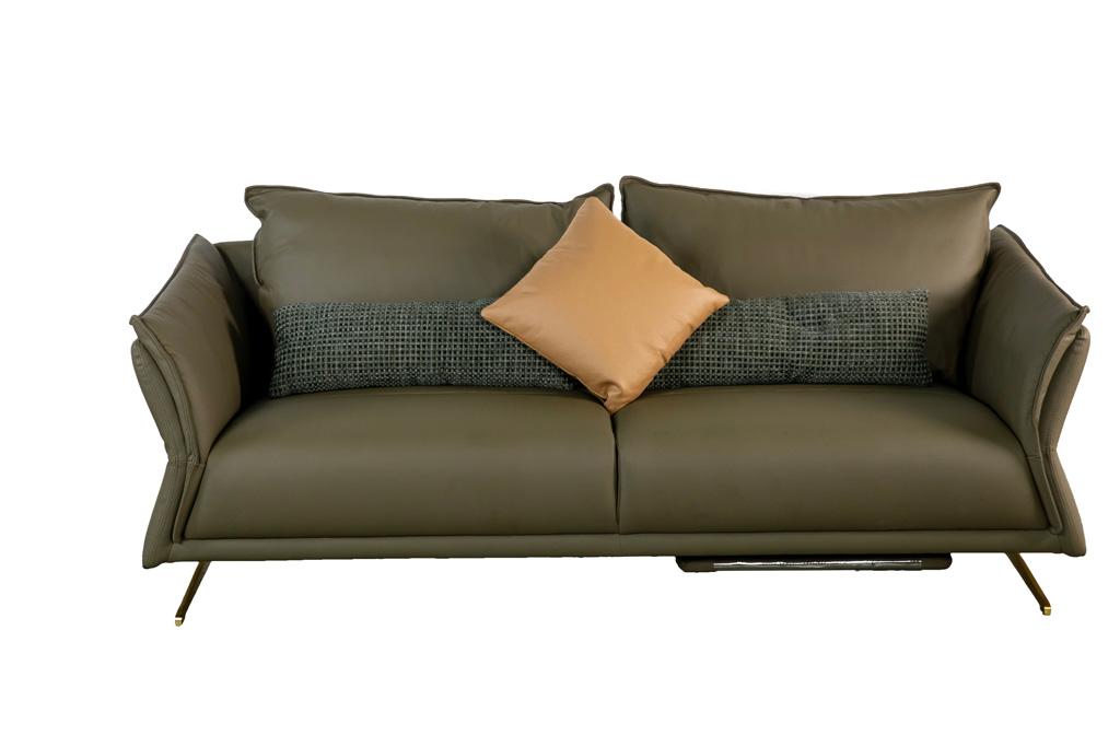 Sofa văng/băng 2 chỗ Kuka 9615 Da bò thật tiếp xúc Màu xanh lá nhạt,Size: 1750*970*640mm