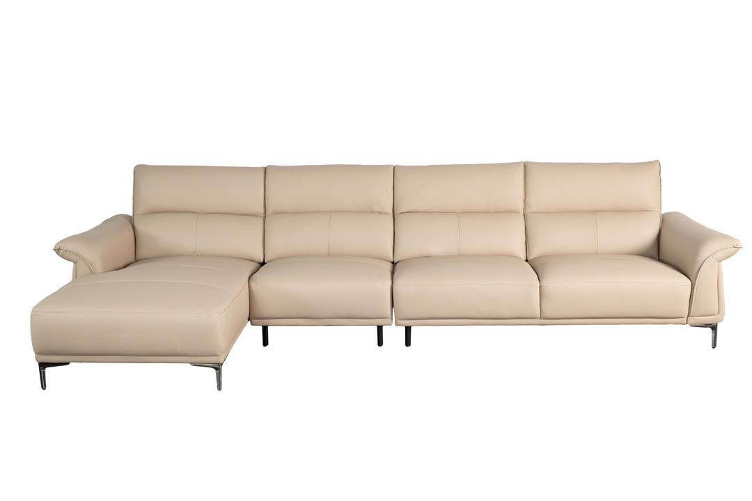 Sofa góc trái Kuka 8202 Da bò thật tiếp xúc Màu xám 3680*1660*910