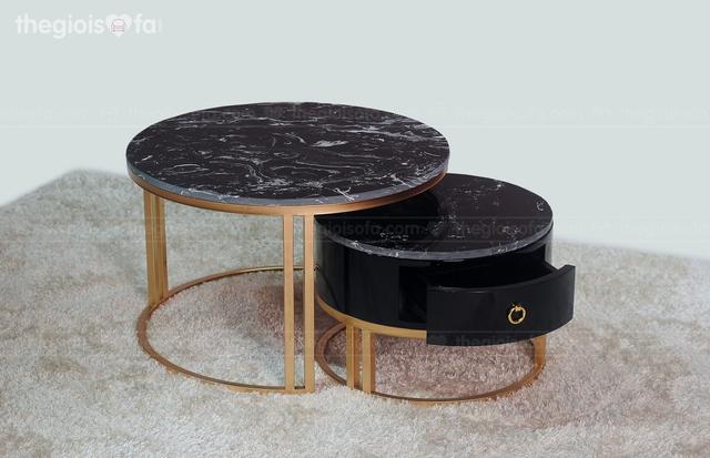 Bàn trà mặt đá Halo Black
