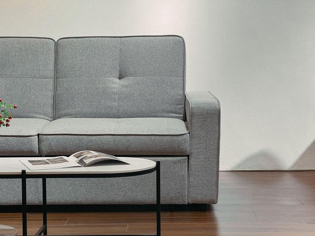 Sofa giường Abby nỉ màu ghi nhạt