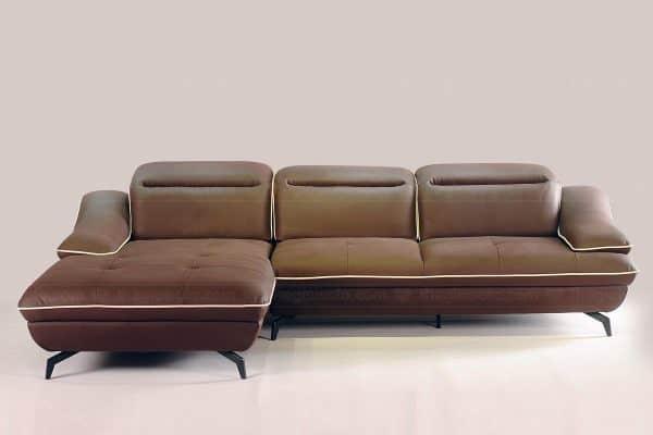 Sofa da Sofaland Verona với tone màu nâu sang trọng, sang chảnh