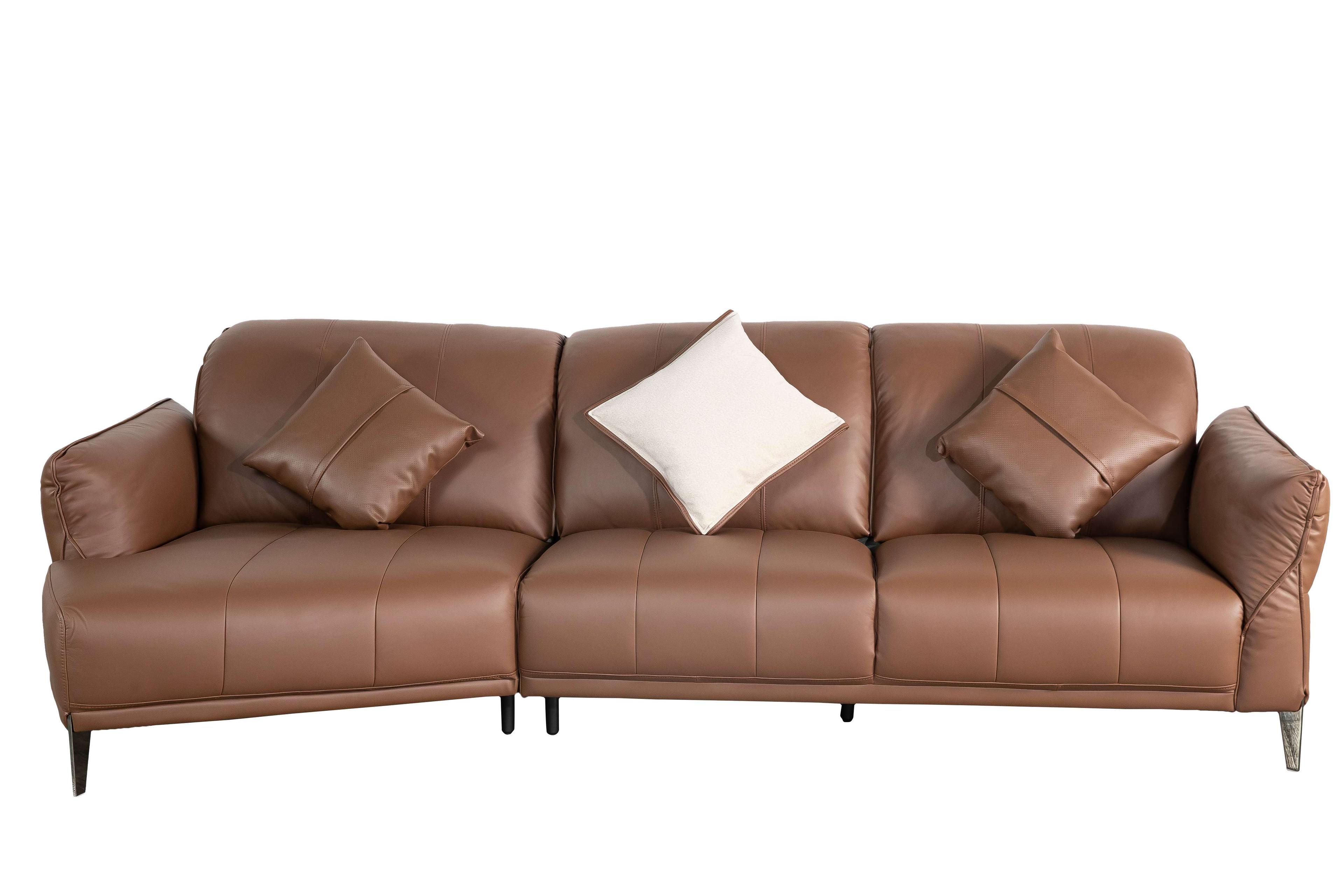 Ghế Sofa văng/băng Kuka 9626 Da bò thật tiếp xúc Màu da bò 292/316x137x89