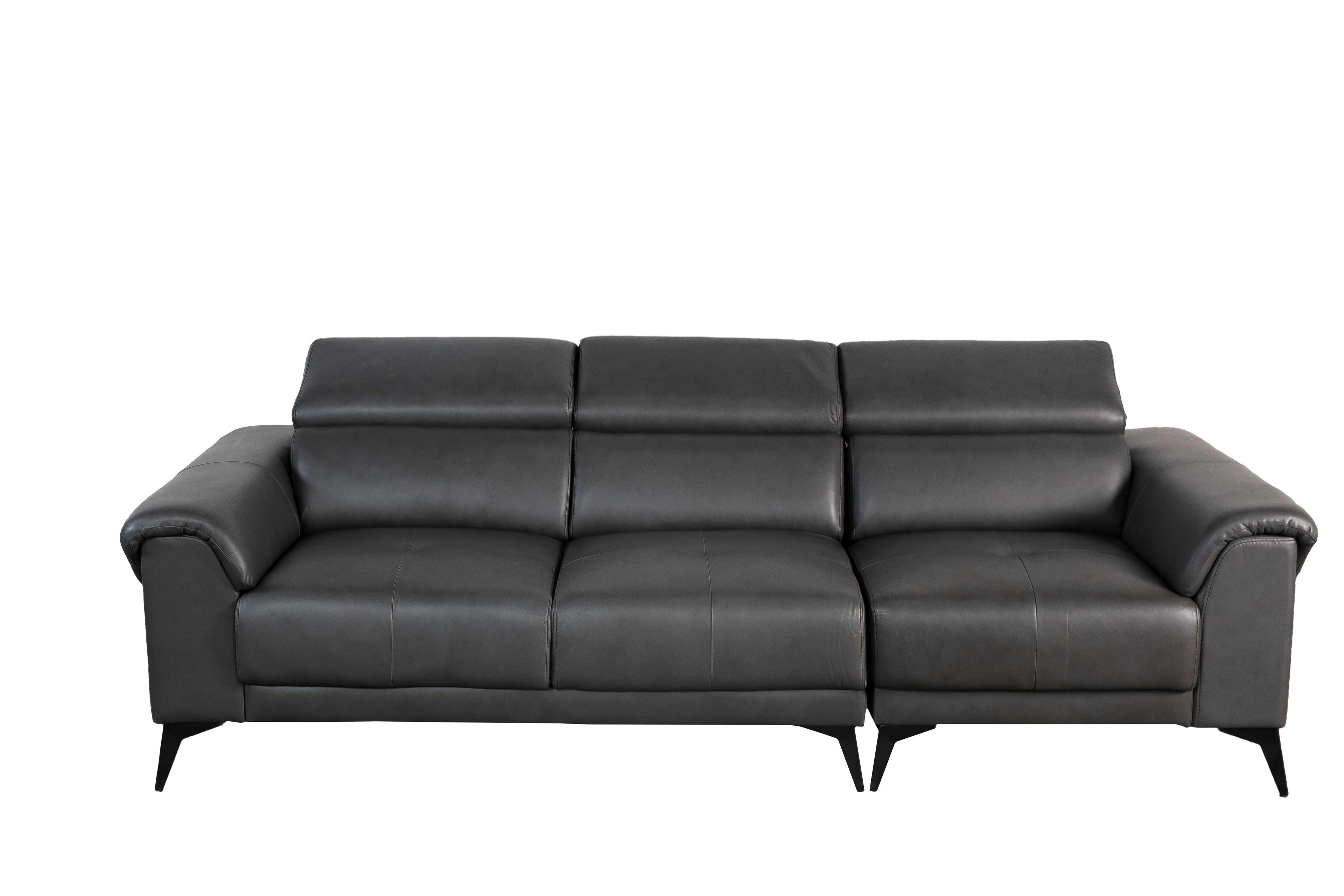 Ghế Sofa văng/băng Sofaland Austin da bò thật 100% Màu ghi đậm 270x100x97