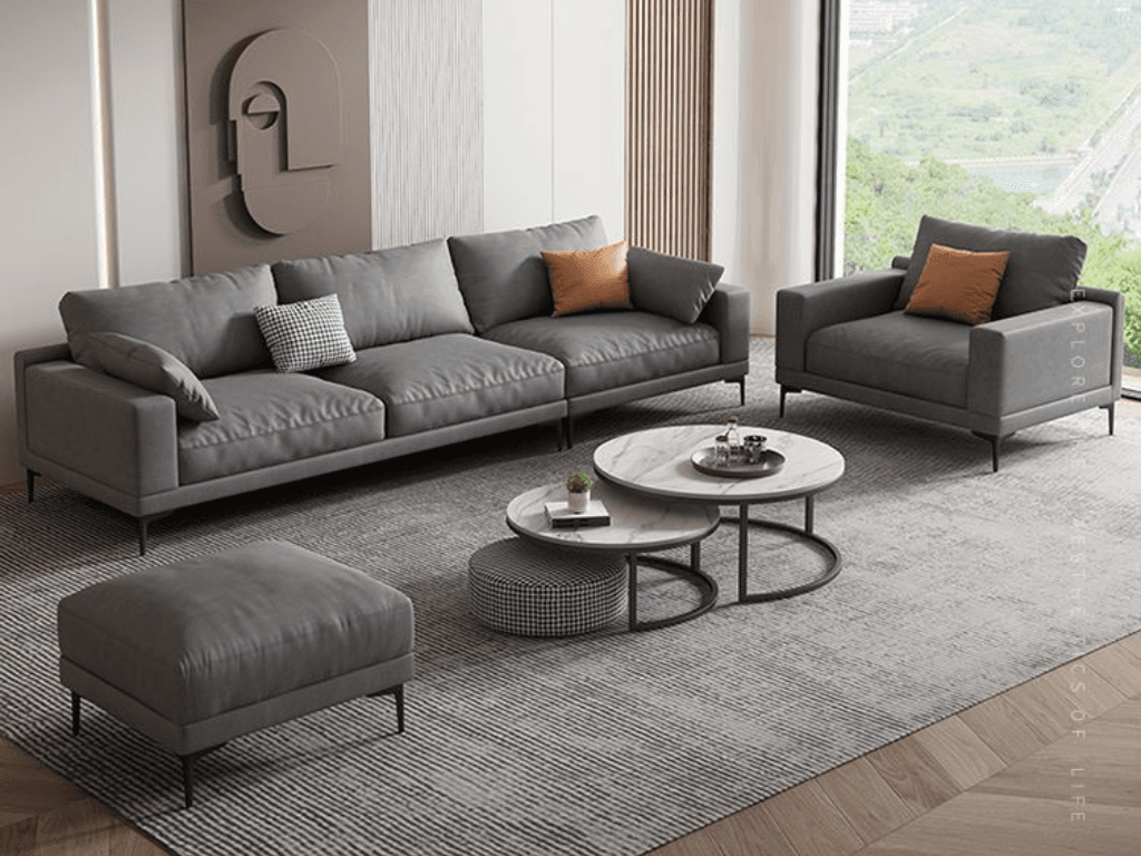  Sofa nỉ được làm từ nỉ -một loại vải dệt có độ bền cao và độ mềm mại. 