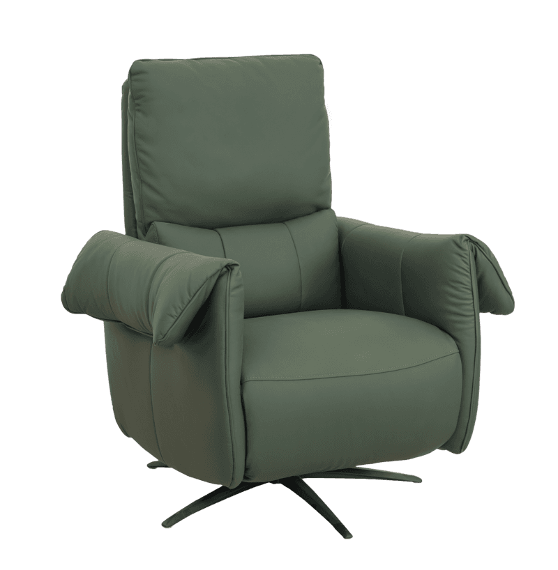 Ghế Sofa đơn Kuka KG.A092 Da thật (100%) chỉnh điện Màu xanh lá 89x90/163x105