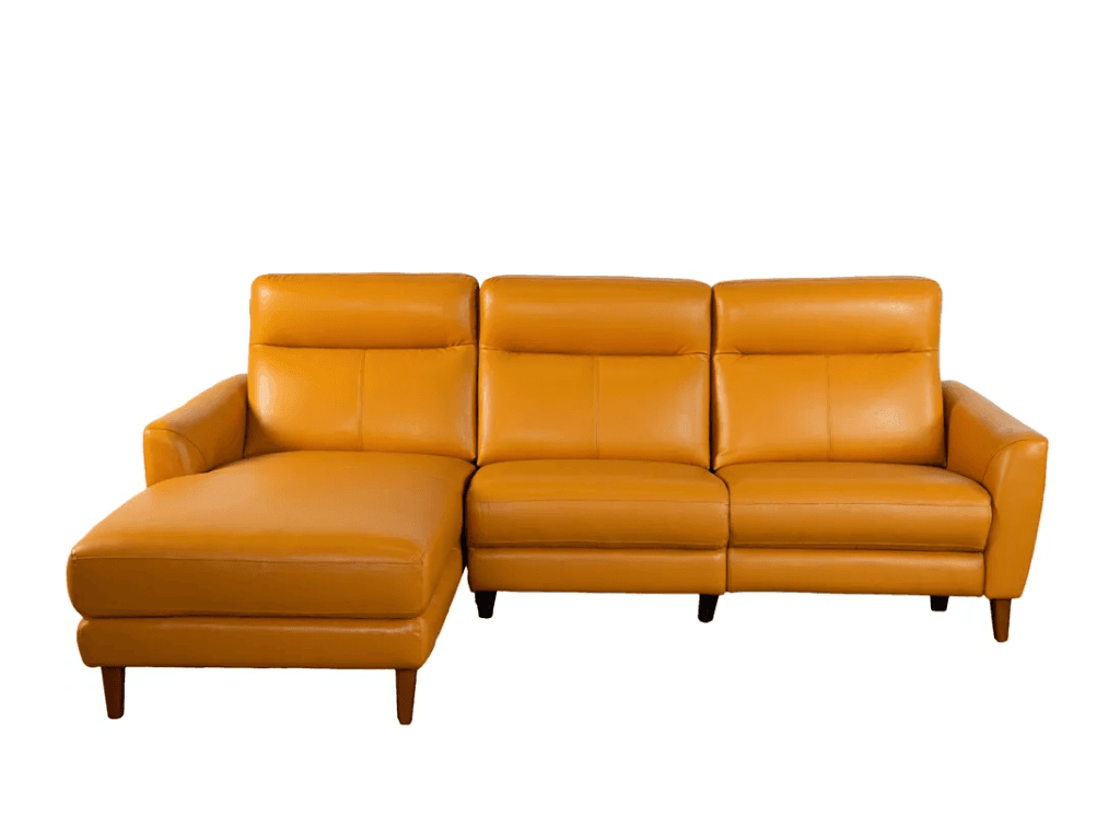 Ghế Sofa góc phải Kuka 5318E da thật 100% Màu da bò 271x172x102