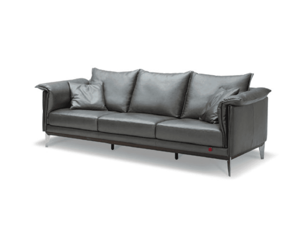 Sofa Văng Kuka 123 da bò thật 100% màu ghi đậm (O7603) 227x100x92