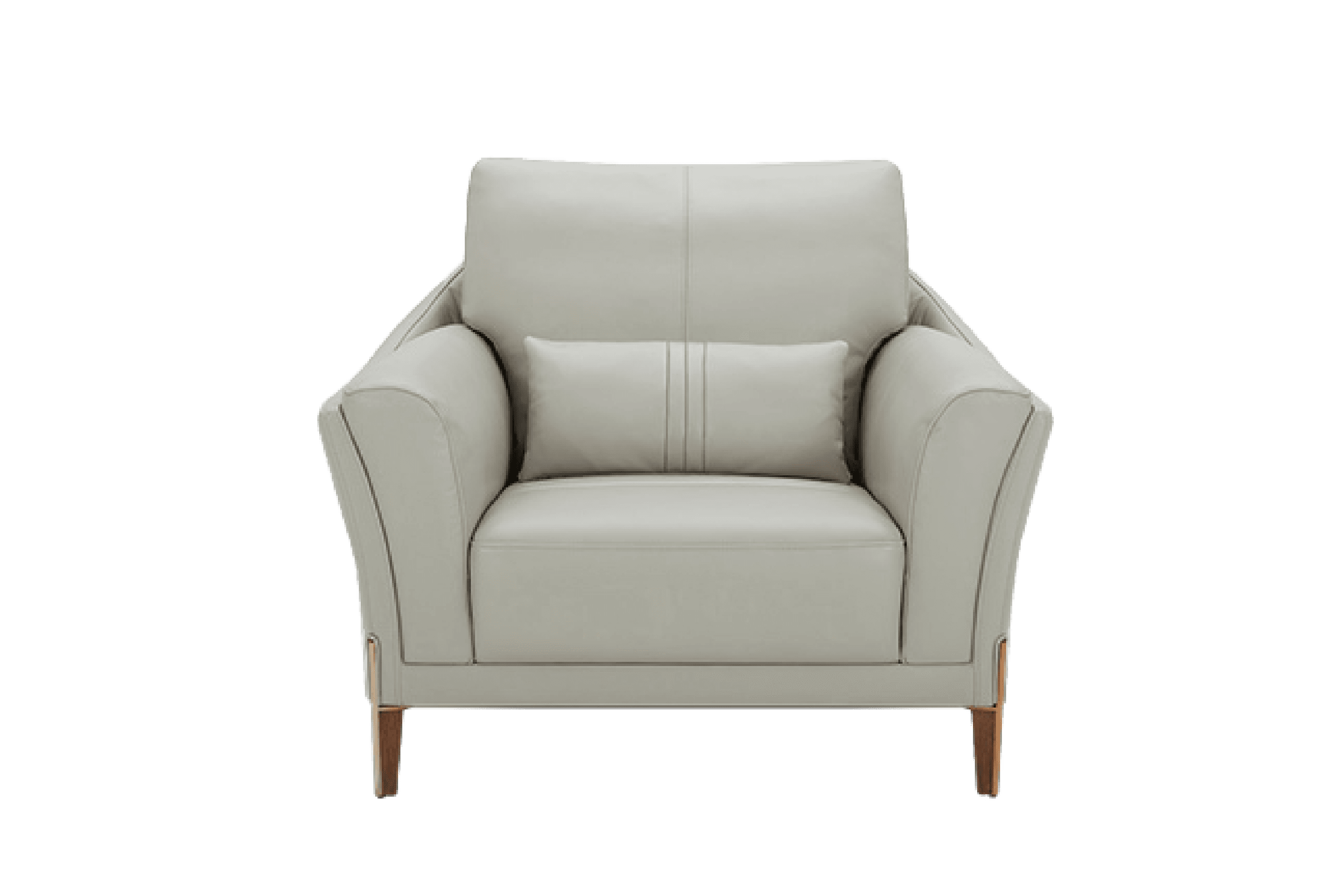 Sofa Đơn Kuka 8159 da bò thật tiếp xúc màu ghi nhạt (O7805) 108x99x93/78