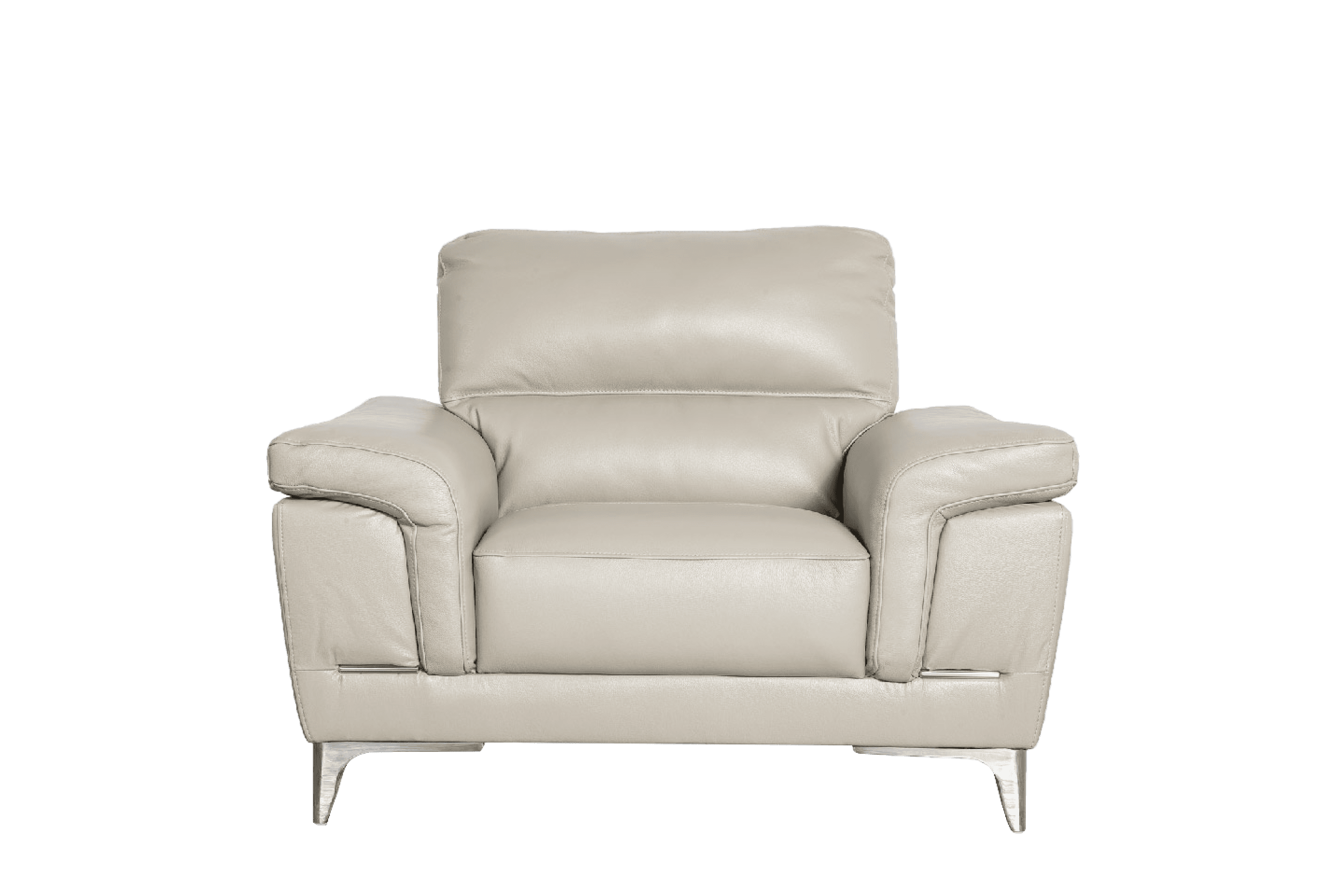 Sofa Đơn Kuka 1893B da bò thật tiếp xúc màu ghi nhạt (M5653/PVC) 114x95x85