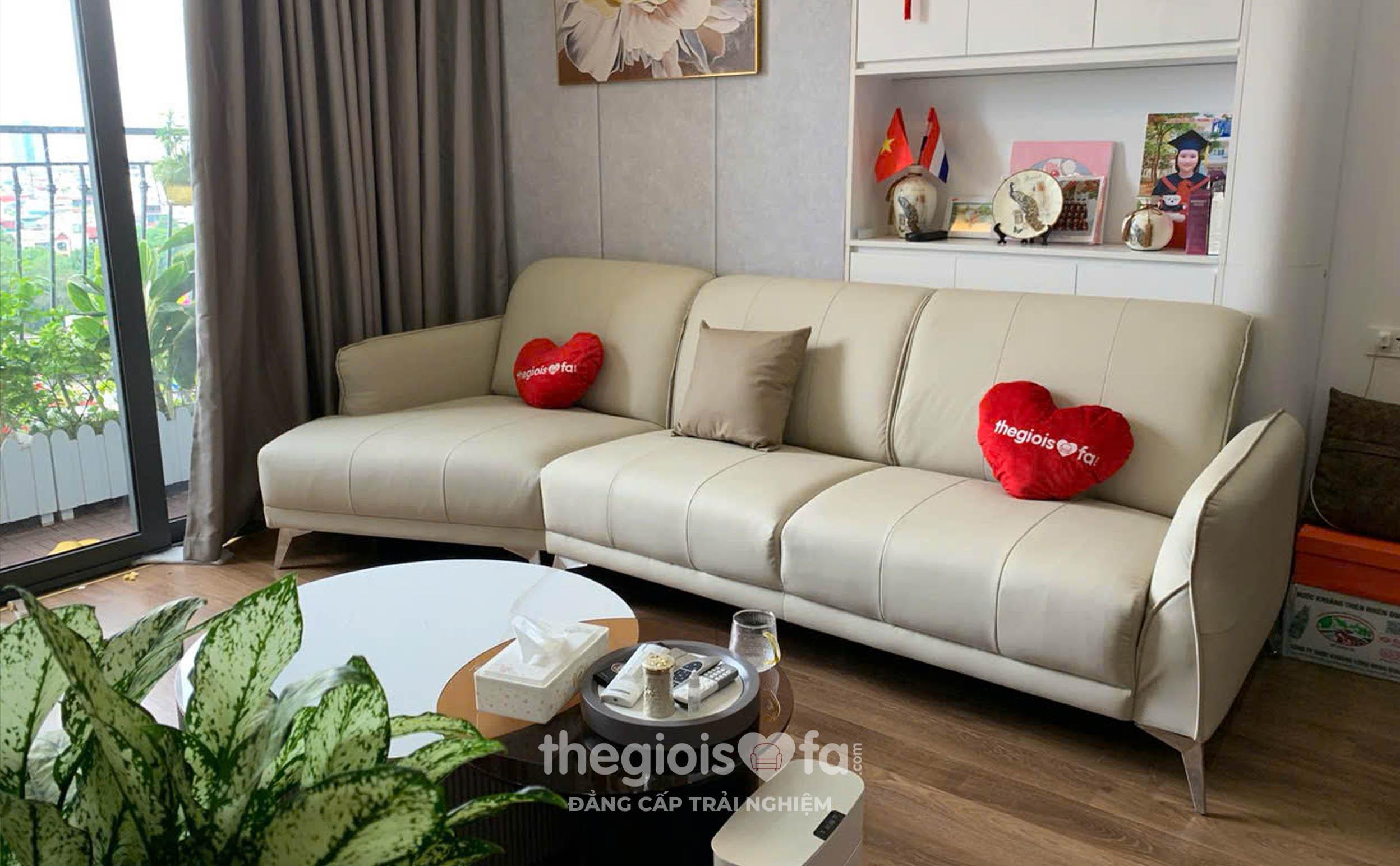 Bàn giao sofa Sofaland 9626 da PU màu MECA-03 tới khách hàng