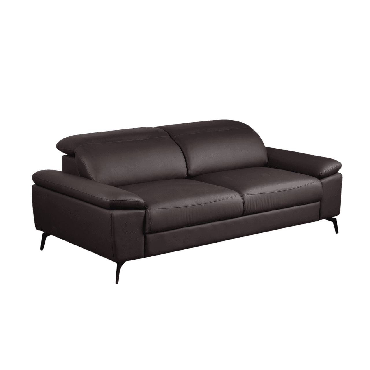 Ghế Sofa văng/băng Satis Dixie Da thật 100% Màu ghi đậm 207x107x1050/78